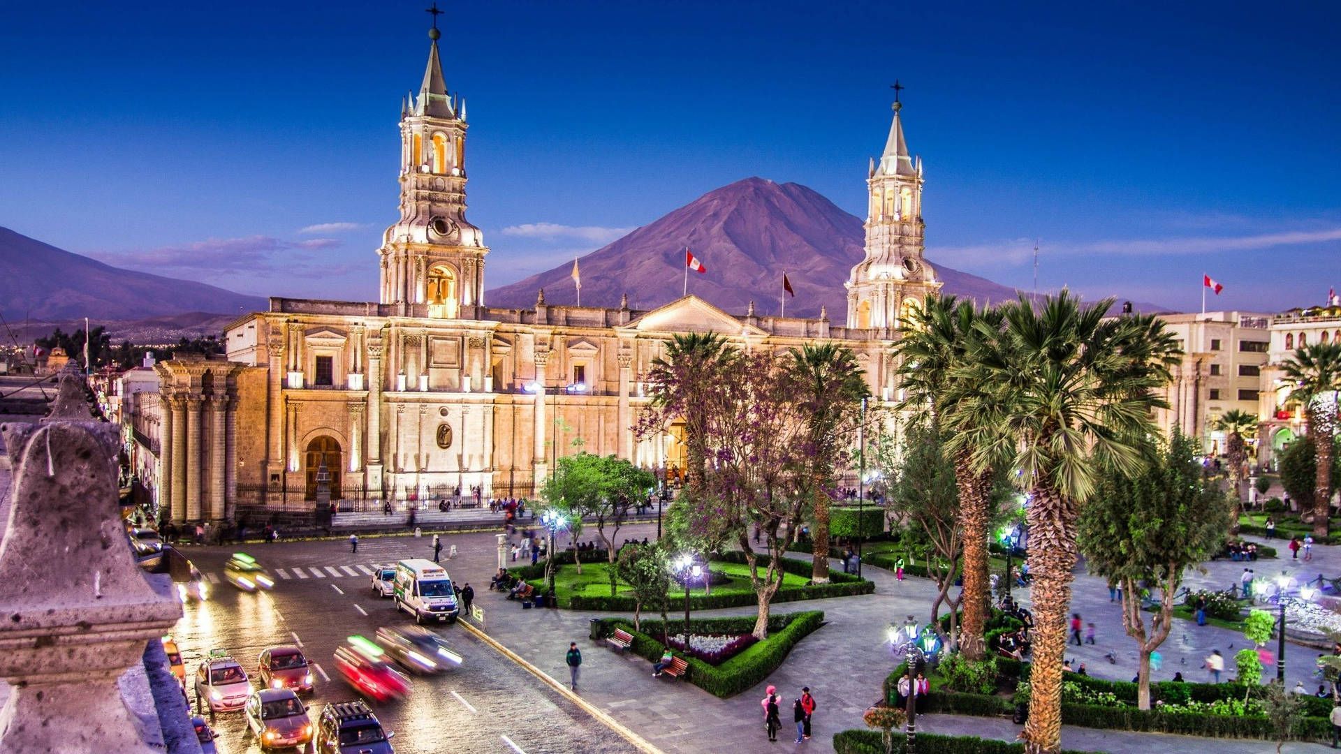1920x1080 Download Peru Arequipa Plaza Wallpaper