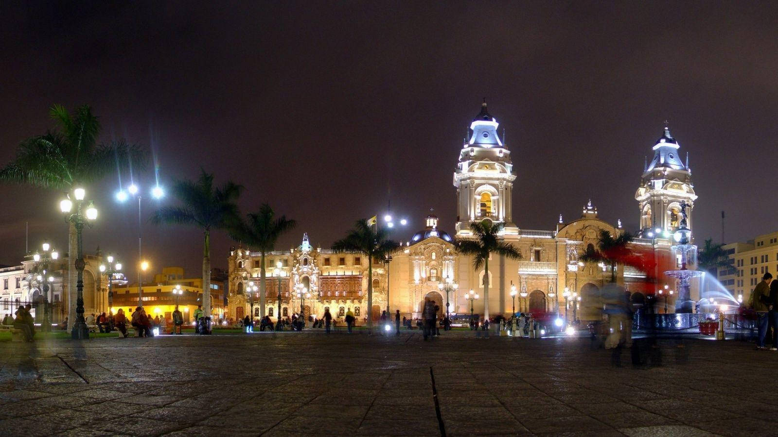 1600x900 Download Peru Arequipa Cathedral At Night Wallpaper