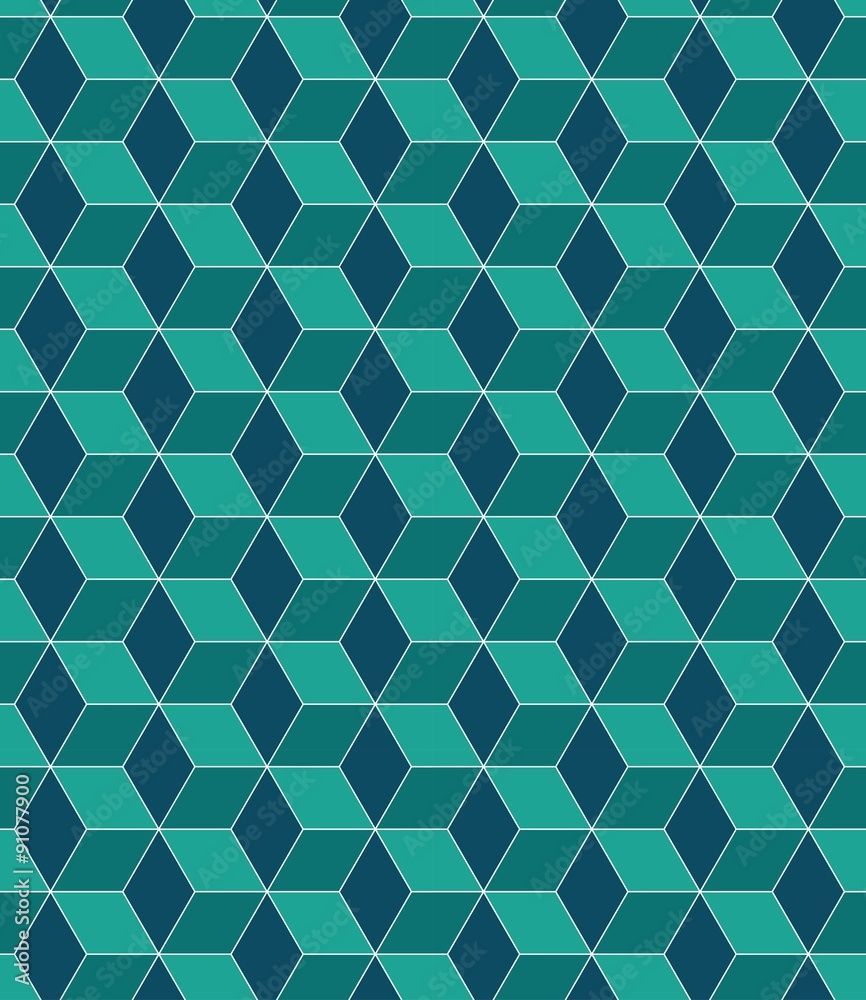 866x1000 Vector modern seamless colorful geometry pattern cubes, color blue abstract geometric background, wallpaper print, retro texture, hipster fashion design, Stock Vector
