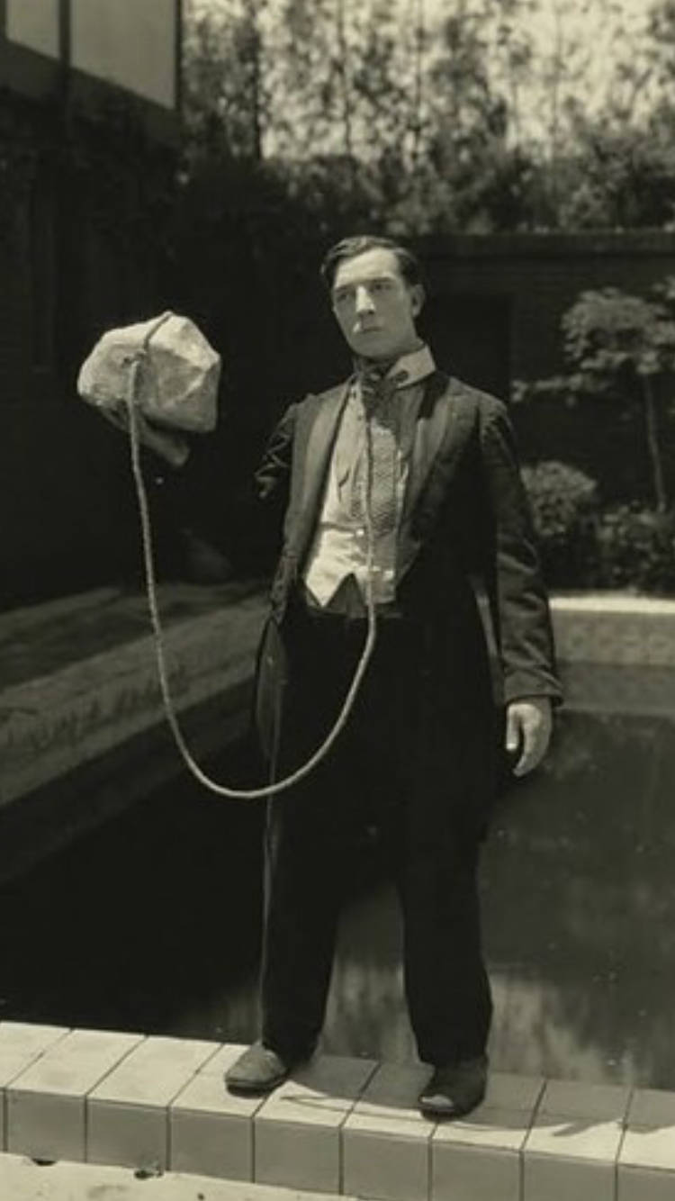 750x1334 Download Buster Keaton Vintage Movie Photo Wallpaper