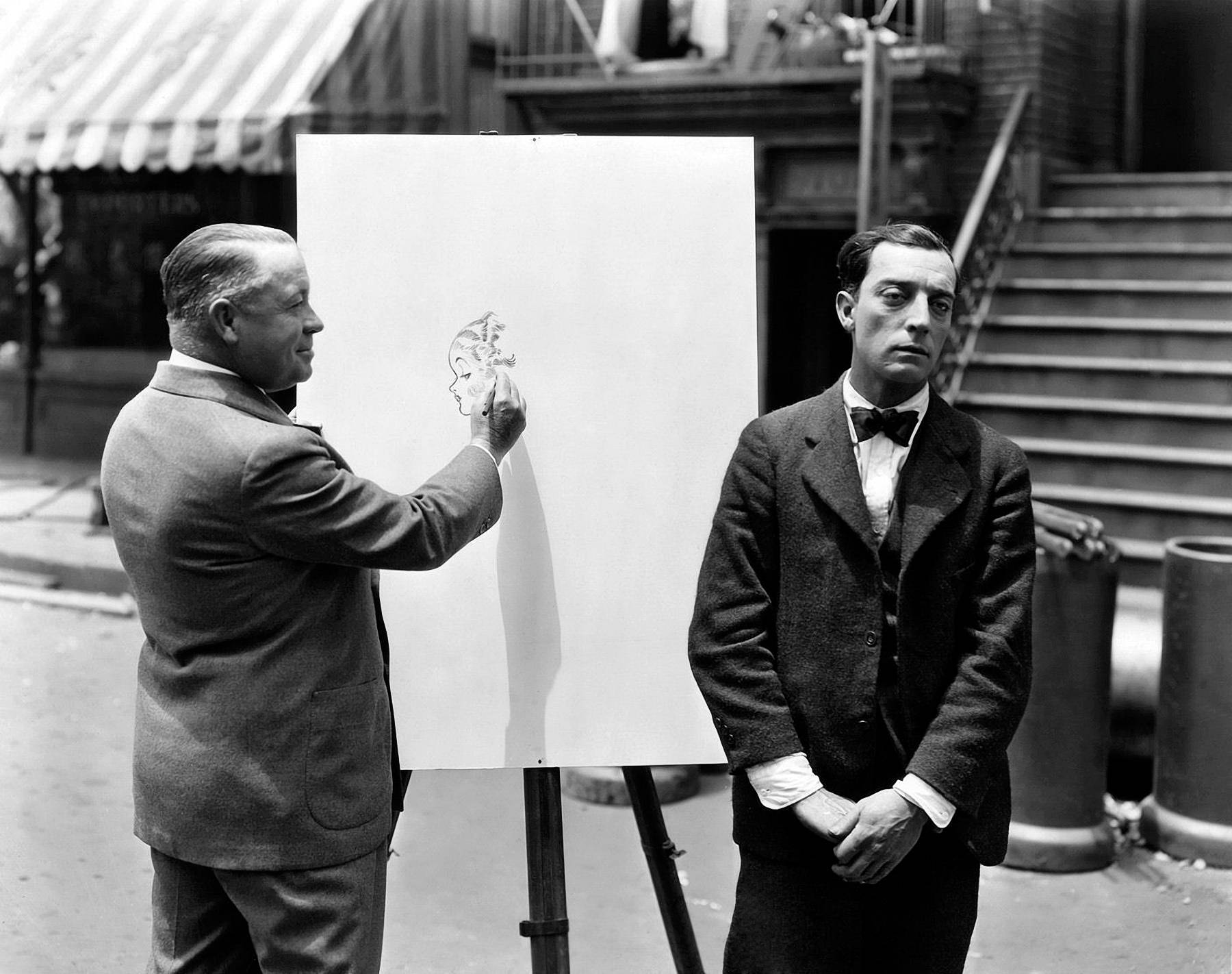 1800x1422 Download Drawing Comedy Buster Keaton Actor Wallpaper