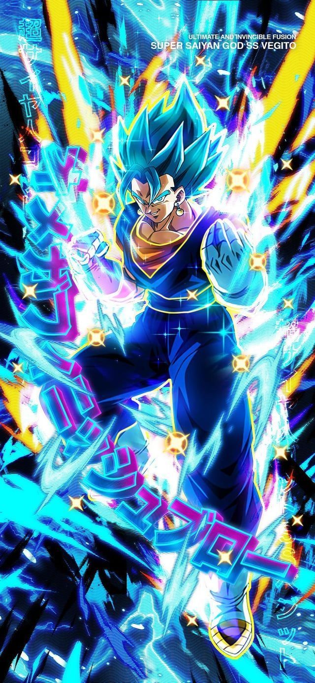 640x1387 LR Super Saiyan God SS Vegito x Mega Pokemon Wallpaper