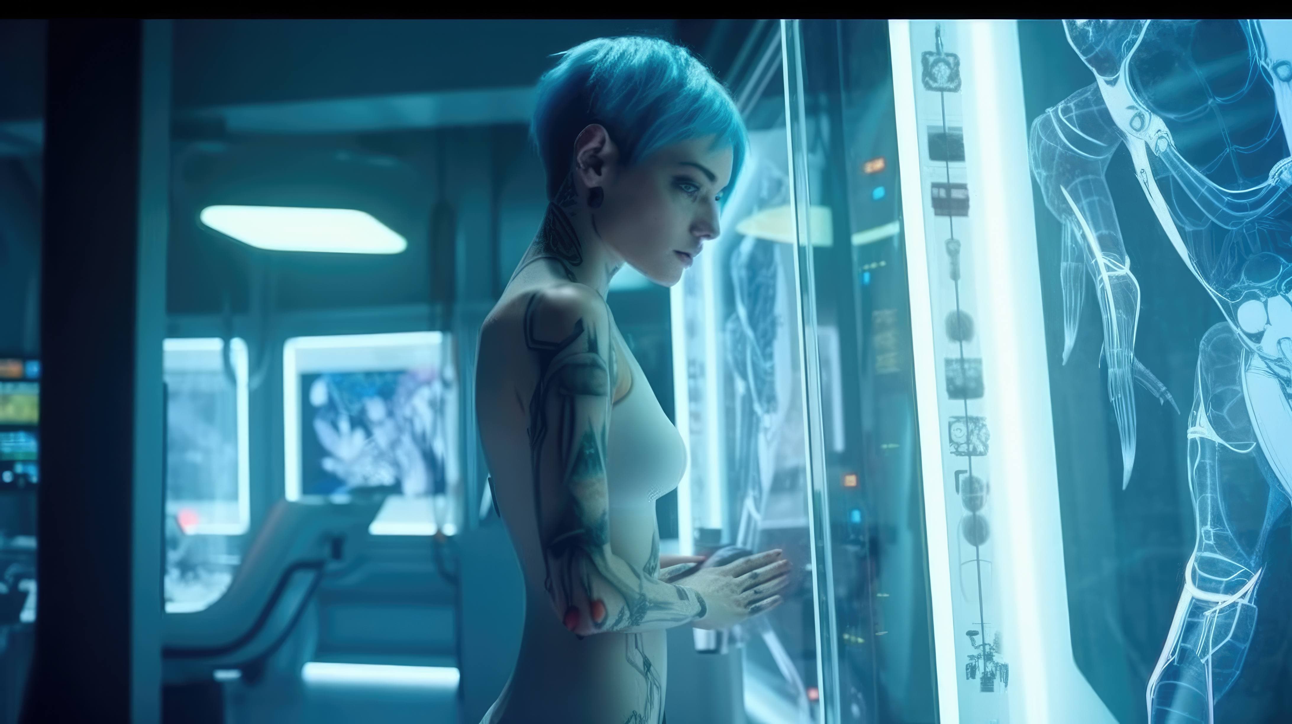 4368x2448 Futuristic Girl HD wallpaper 4k background