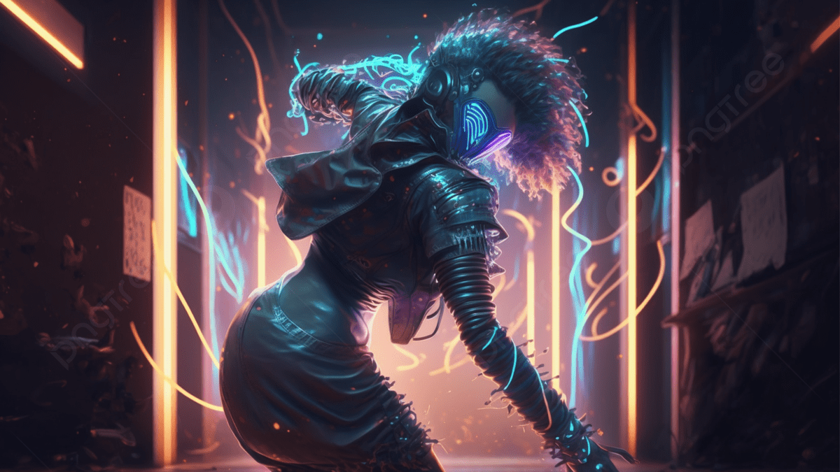 1200x675 Dancing Woman Cyberpunk Futuristic Background, Dance, Woman, Cyberpunk Background Image And Wallpaper for Free Download
