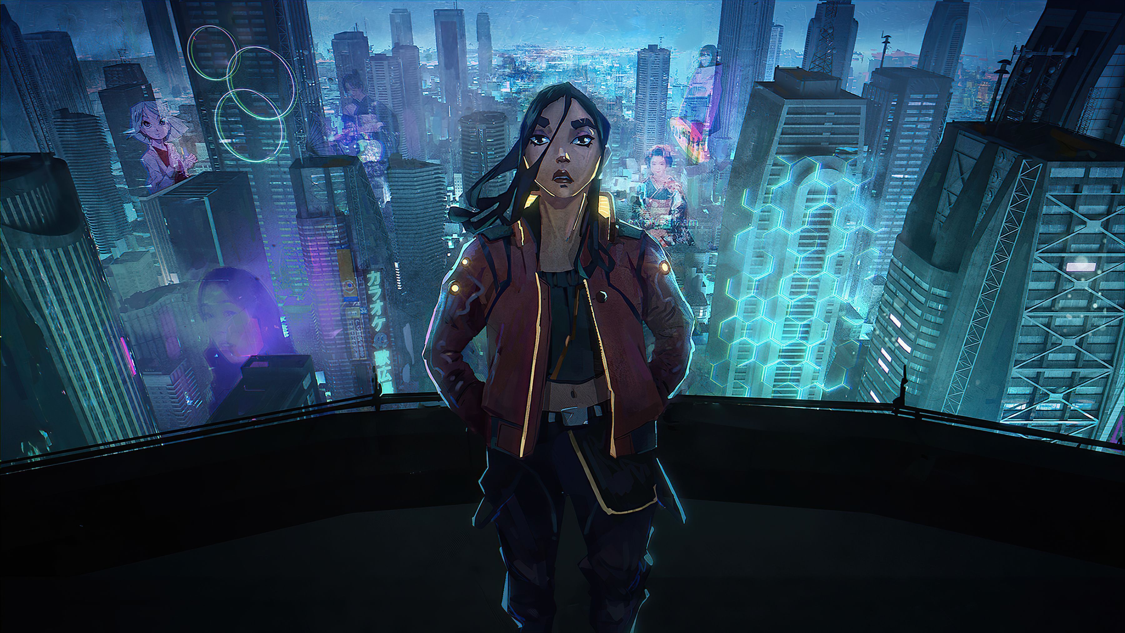 3600x2026 Cyberpunk 2077 Futuristic Girl HD wallpaper