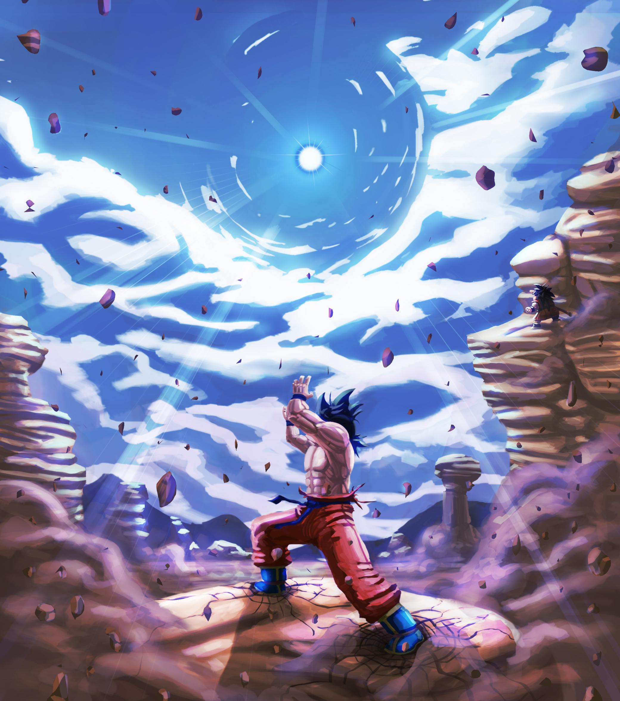 2080x2350 Old fanart with my favorite dragon ball scene [OC]