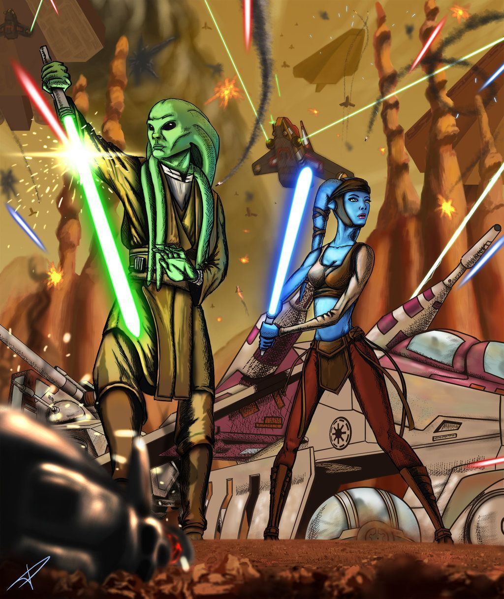 1024x1218 Kit Fisto and Aayla Secura for Geonosis. Star wars art, Star wars background, Star wars artwork