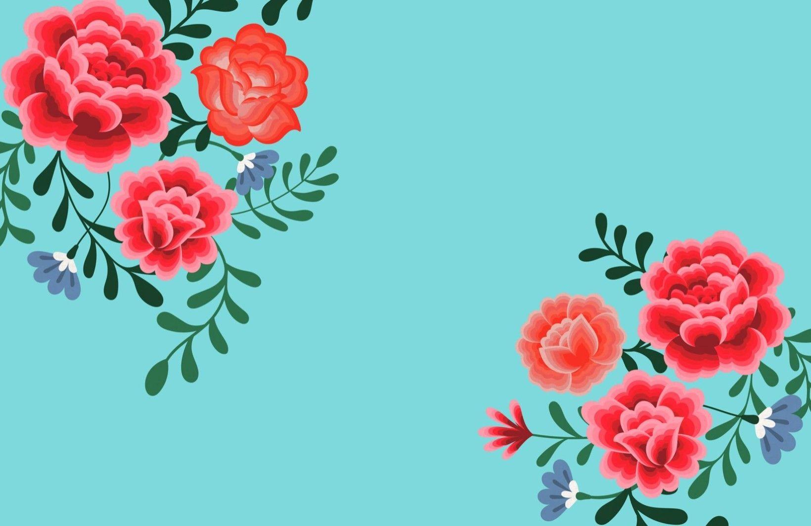 1640x1064 Blue Frida Kahlo Flower Wallpaper. MuralsWallpaper. Mural