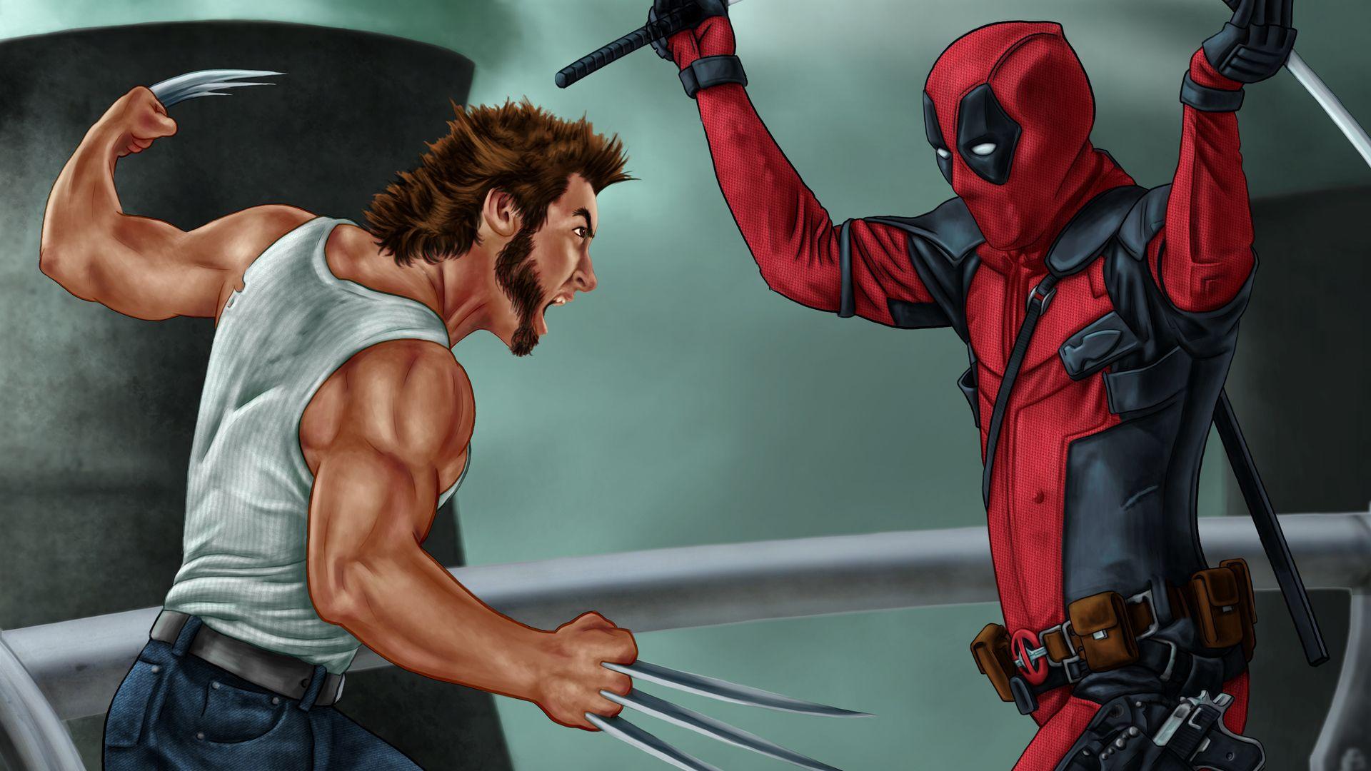 1920x1080 Deadpool Vs Wolverine 5k Laptop Full HD 1080P HD 4k