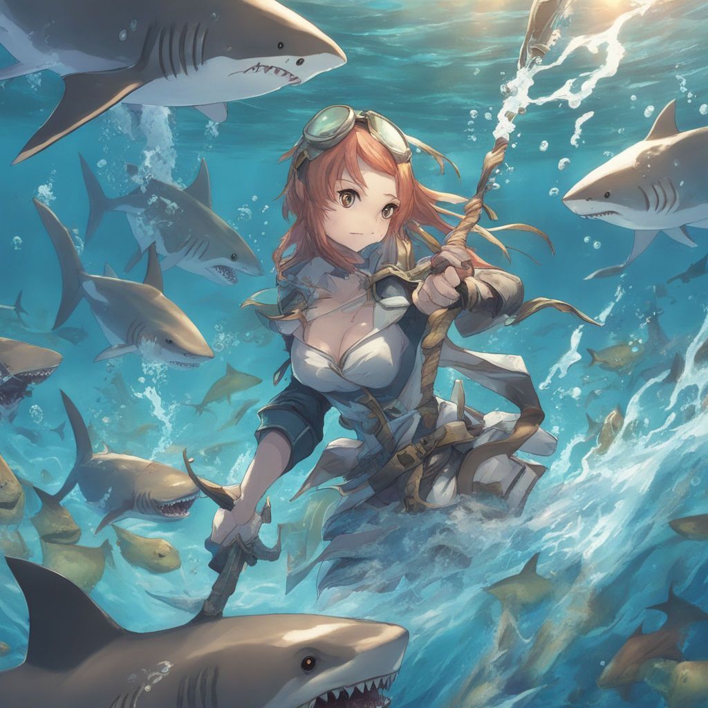 1024x1024 a shark girl