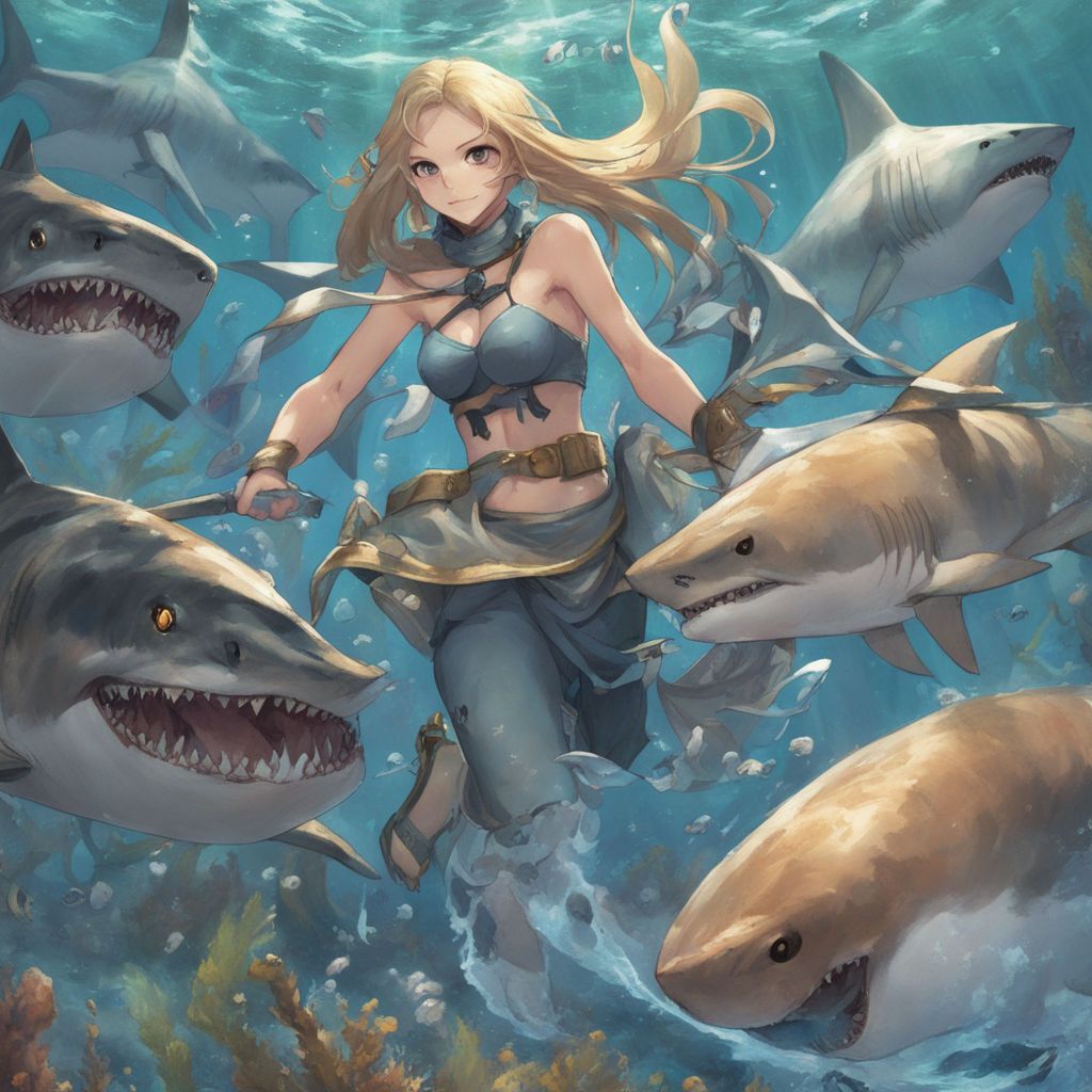 1024x1024 a shark girl