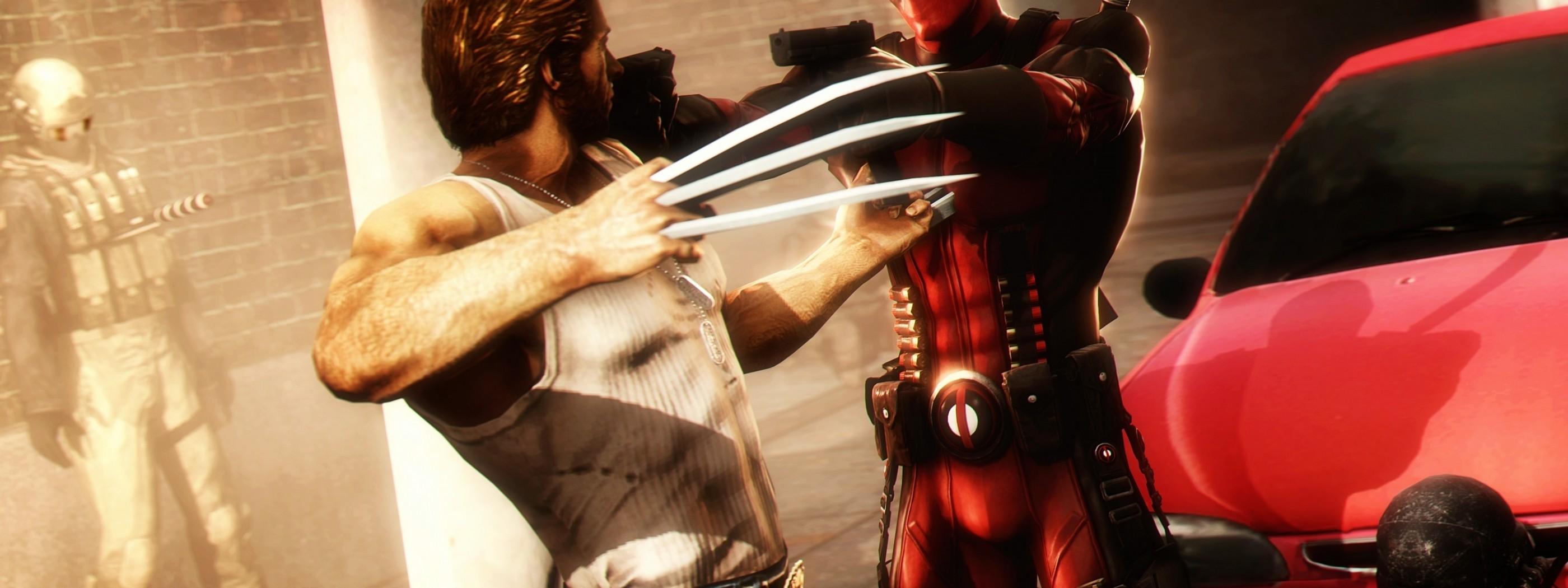 2800x1050 Wolverine Stab Deadpool Wallpaper HD