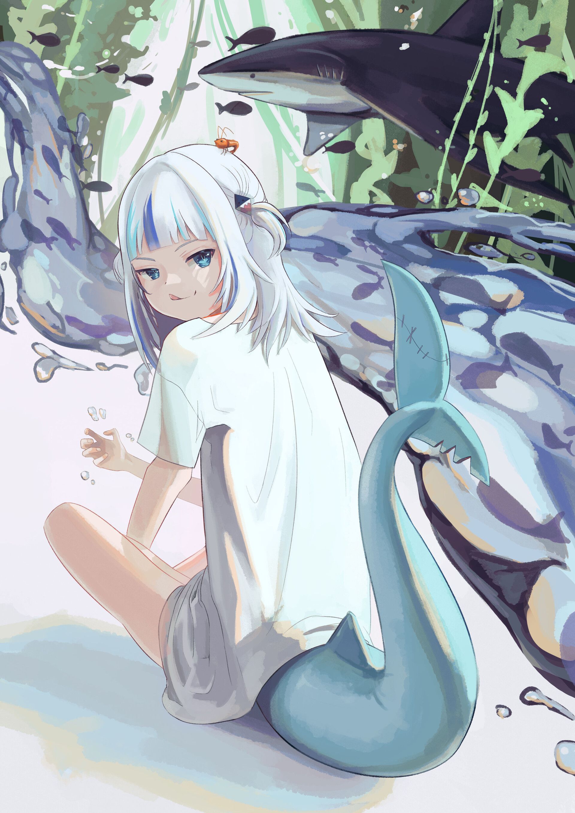 1920x2715 Shark eat fish :p (Gawr Gura)