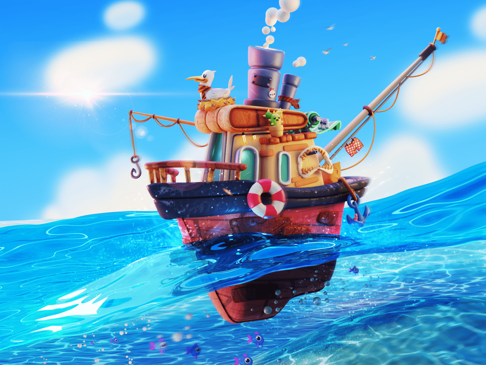 1597x1200 Old Sailor´s boat by Santiago Moriv on Dribbble