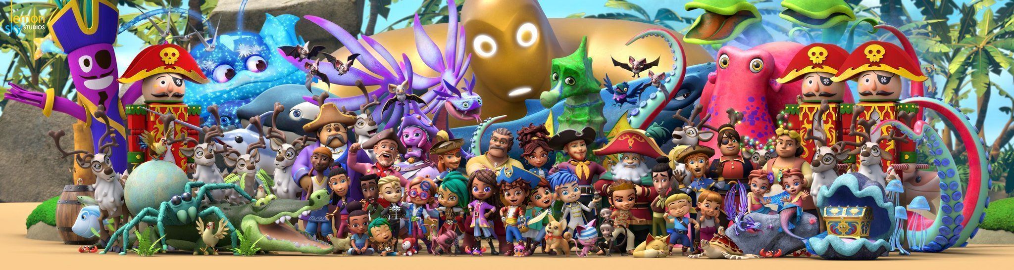 2048x546 lemonskystudios a cast to go on an adventure on the high seas with! Keep an eye out for new episodes of Nickelodeon's Santiago of the Seas Season 2 coming