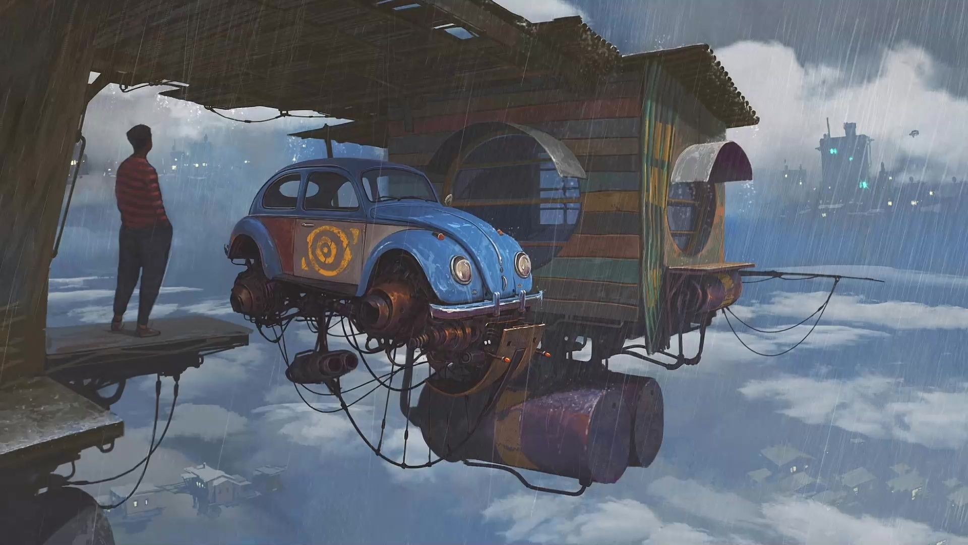1920x1080 Future House In The Sky Live Wallpaper
