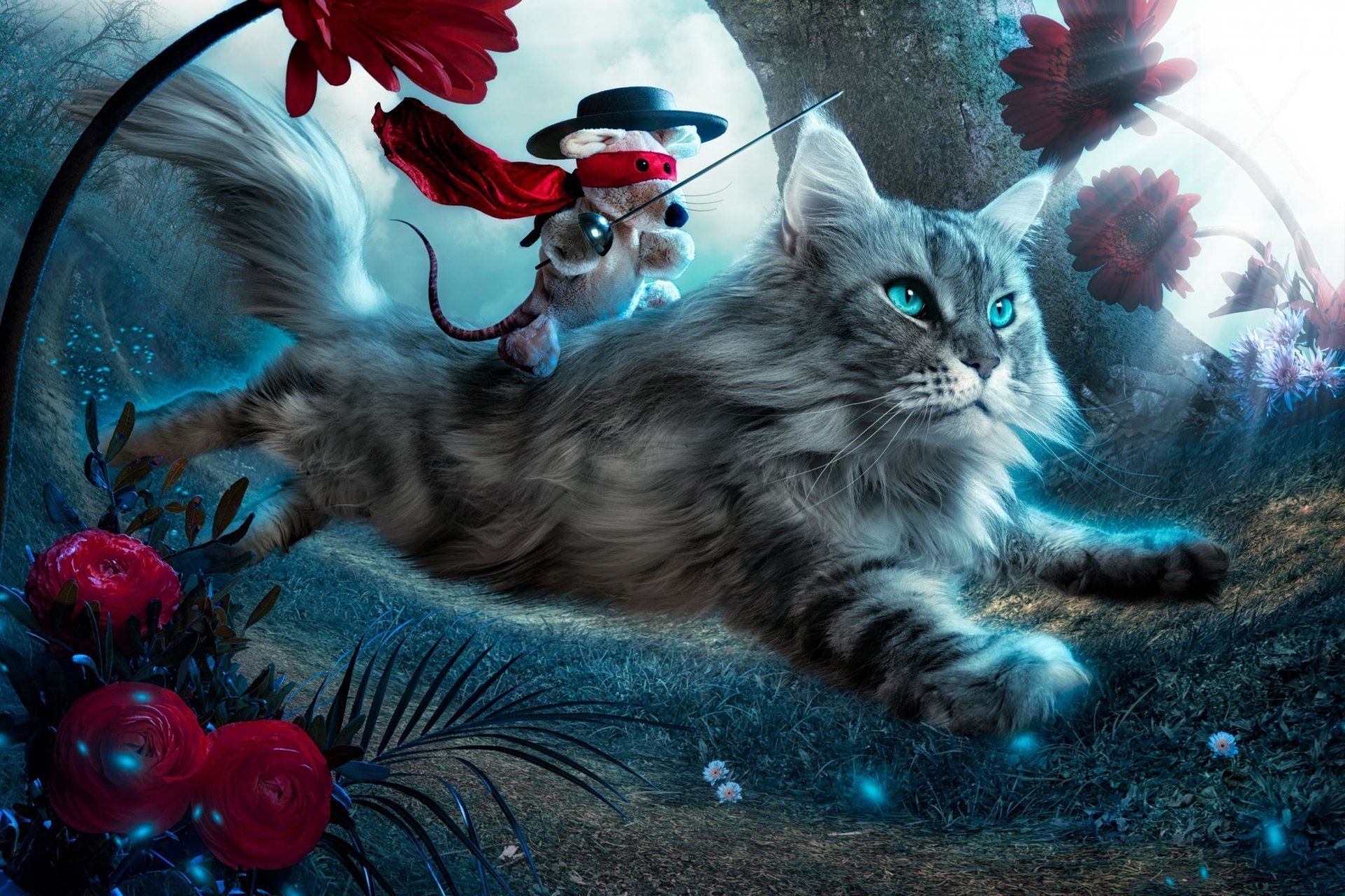 1920x1280 Fantasy Cat Wallpaper. Cat art, Chemistry cat, Art image