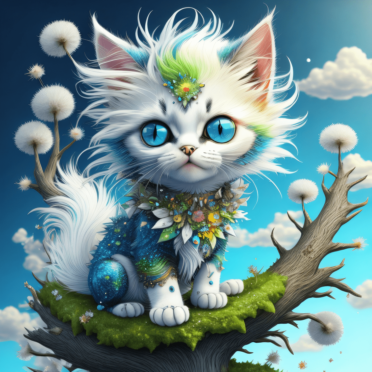 1280x1280 Download Ai Generated Fantasy Cat Royalty Free Stock Illustration Image