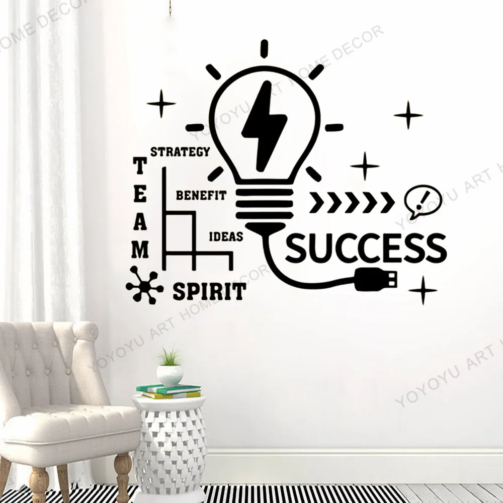 1000x1000 Office Wall Decal, Teamwork Wallpaper, business Worker Inspire Straegy Benefit, office Decoration , motivation Stickers Mural Jc172
