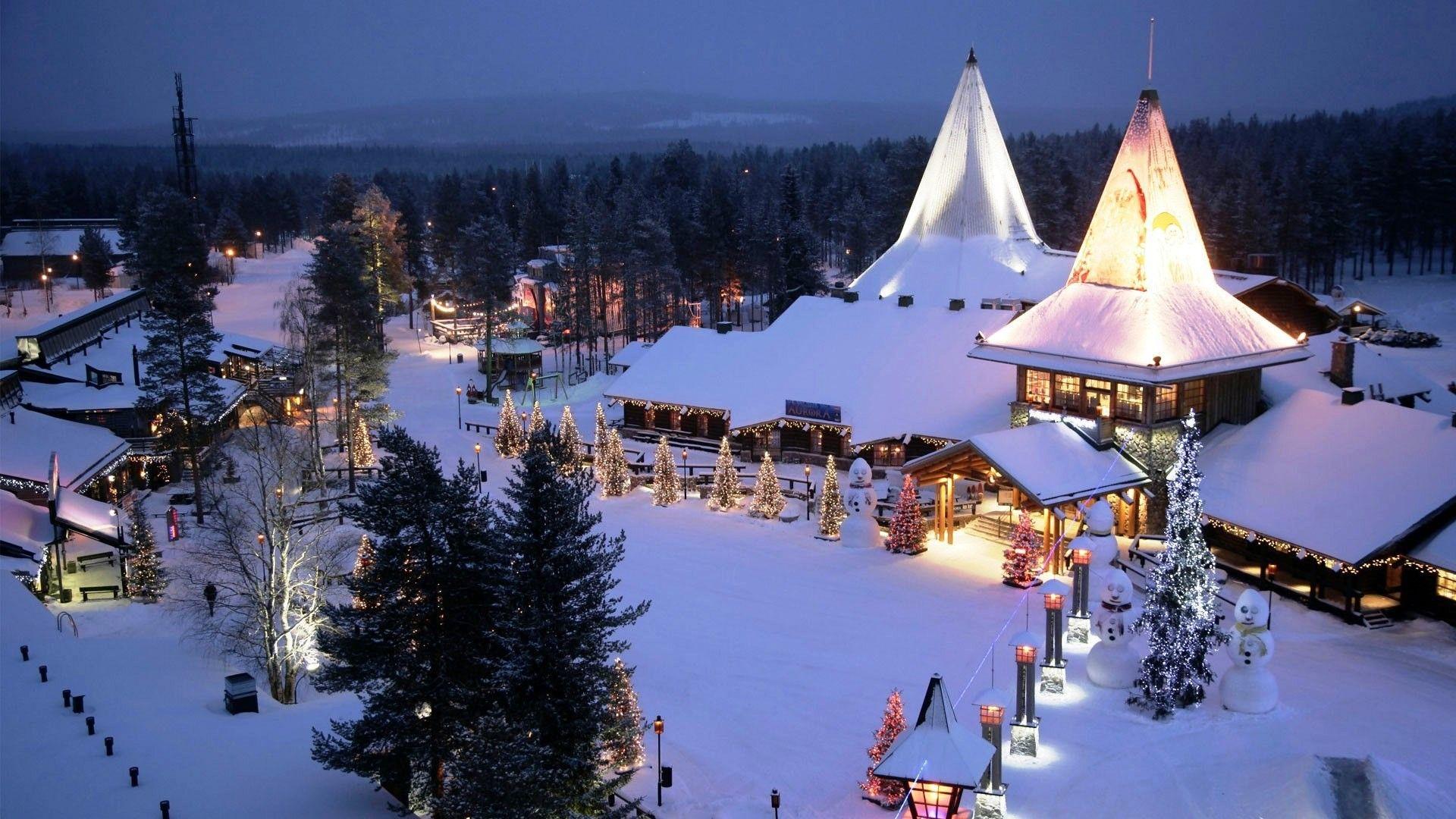 1920x1080 Beautiful Santa Claus Village in Rovaniemi Finland HD Wallpaper. HD