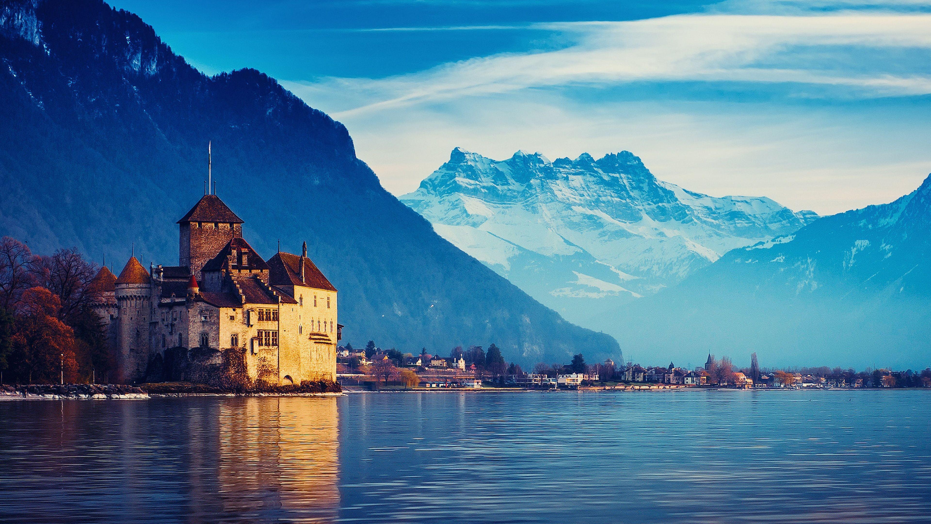 3840x2160 Switzerland City Snow HD Wallpaper, Background Image