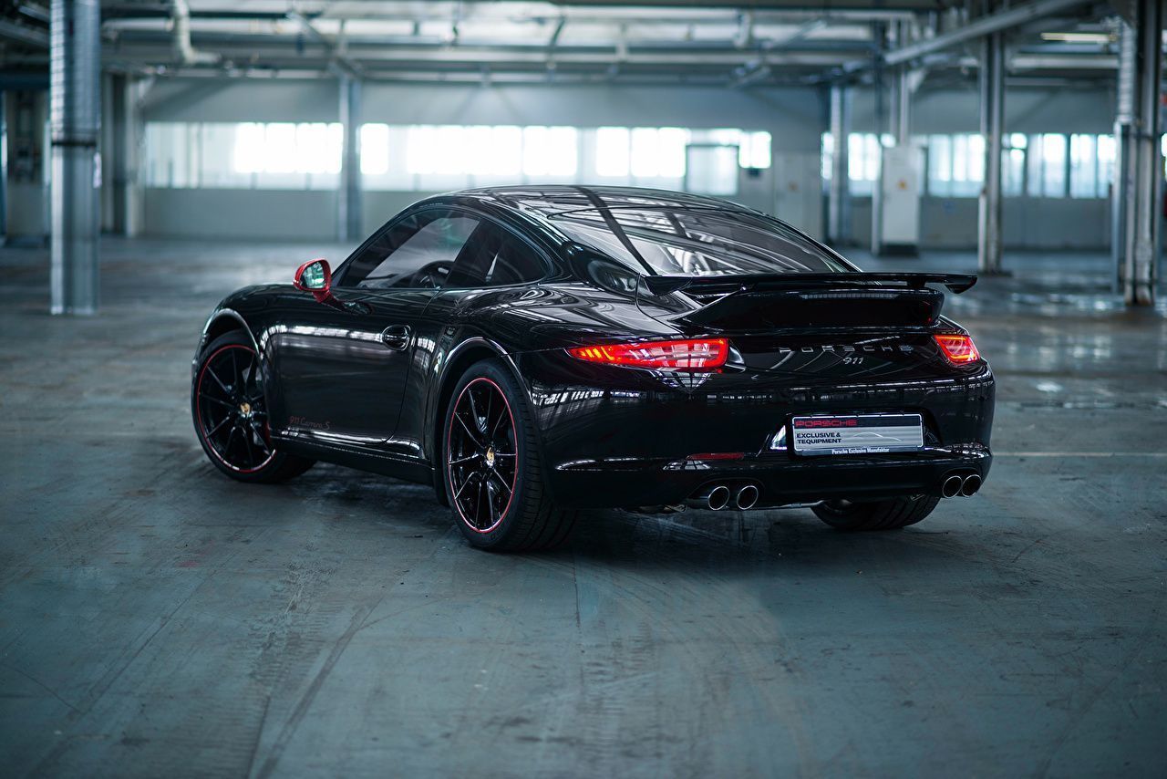 1280x854 Photos Porsche 911 Carrera Coupe Black Cars Back view