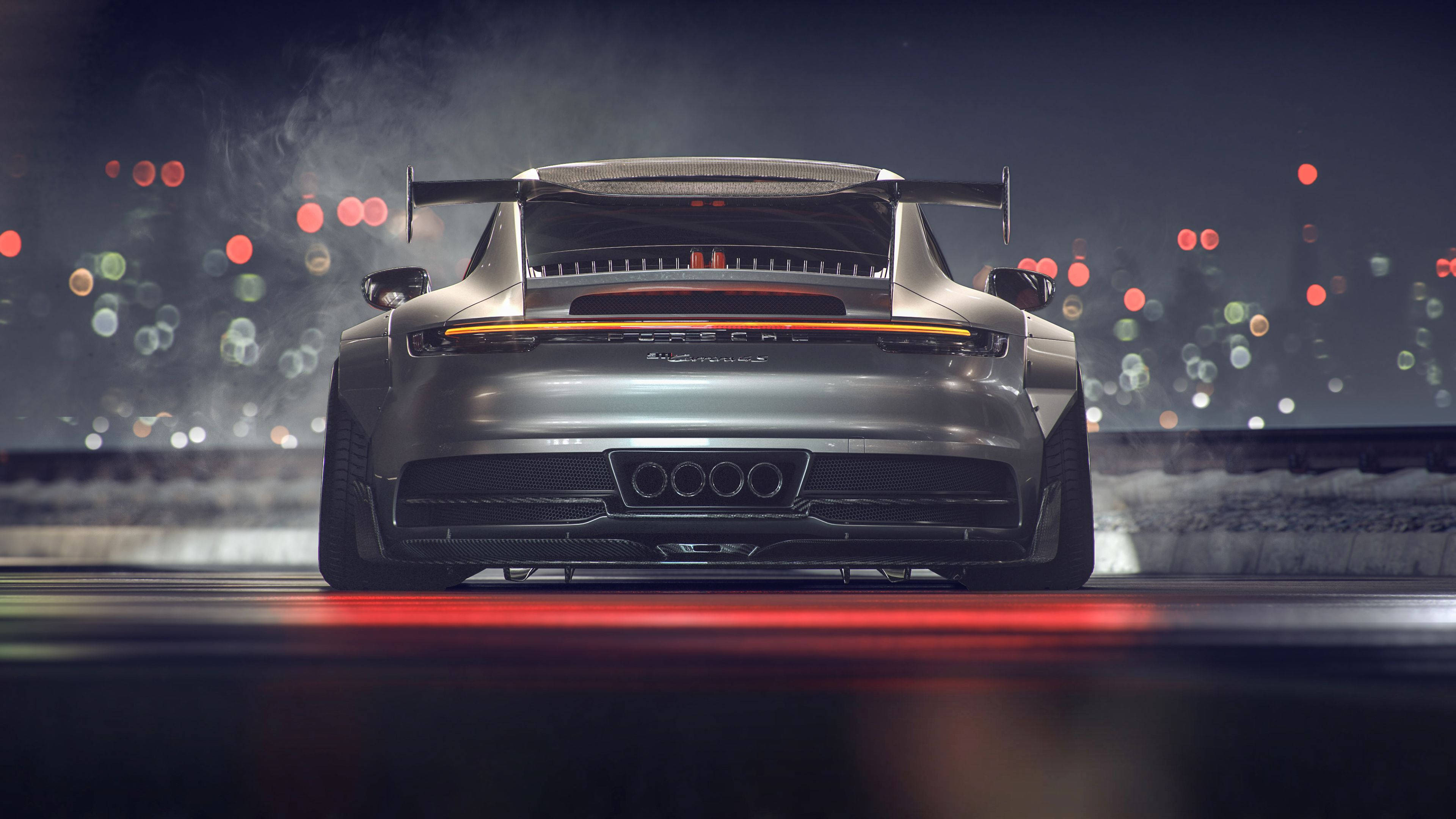 3840x2160 Download Black Porsche 911 In The City Wallpaper