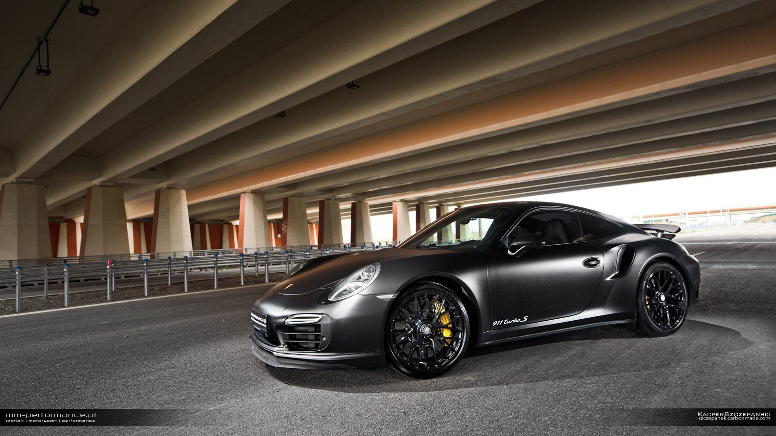 1600x900 Matte Black Porsche 911 Turbo S By MM Performance