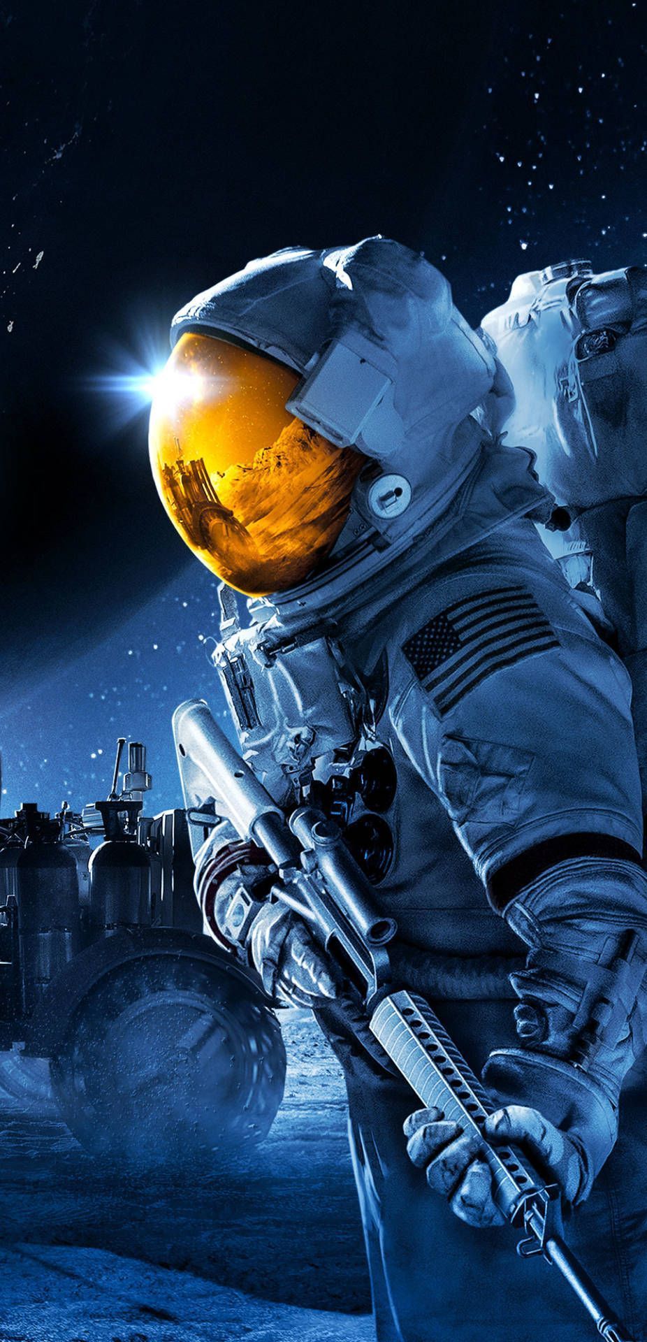 926x1920 Download For All Mankind Gun In Space Wallpaper