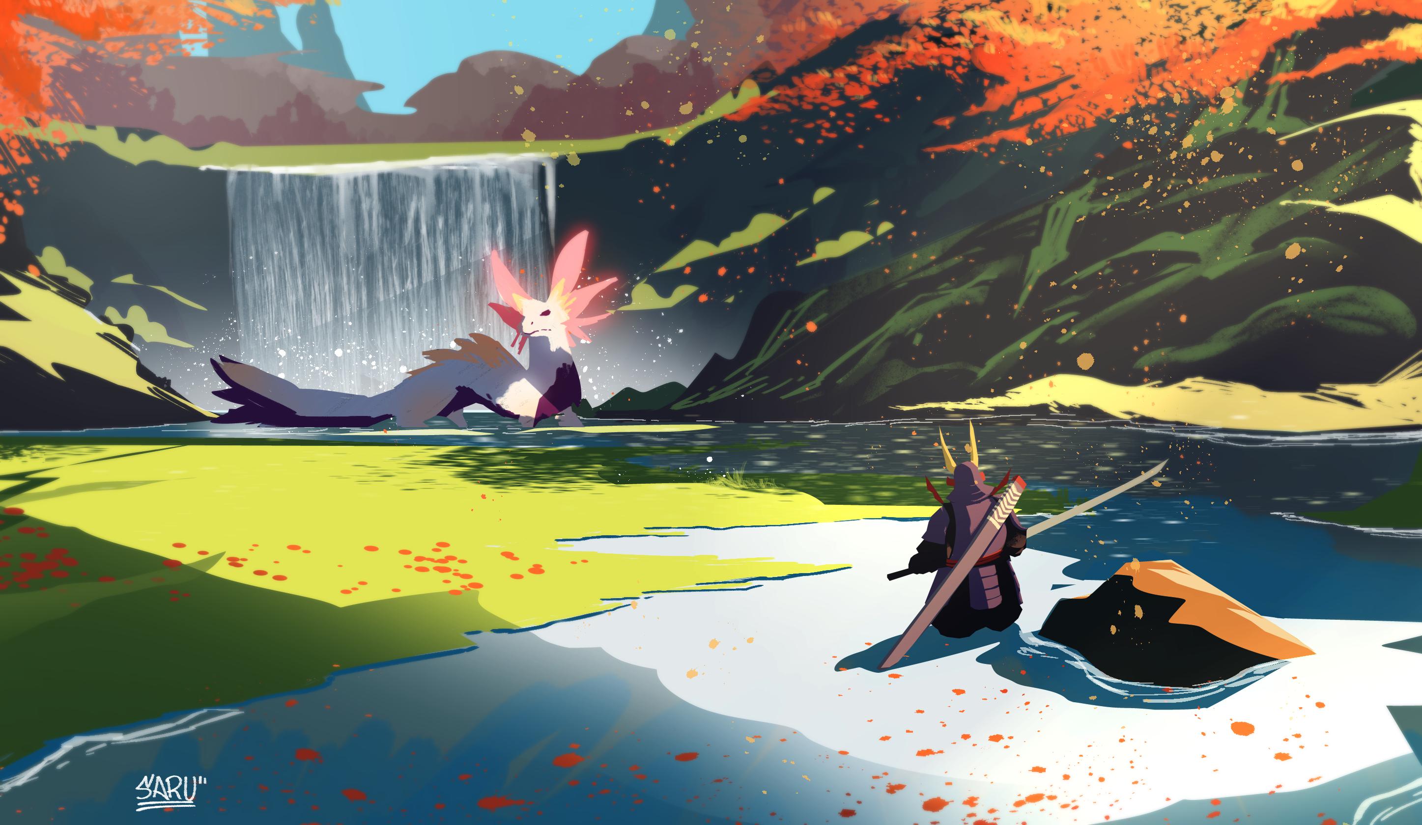 2894x1680 Misty Peaks Mizutsune piece (By Me)
