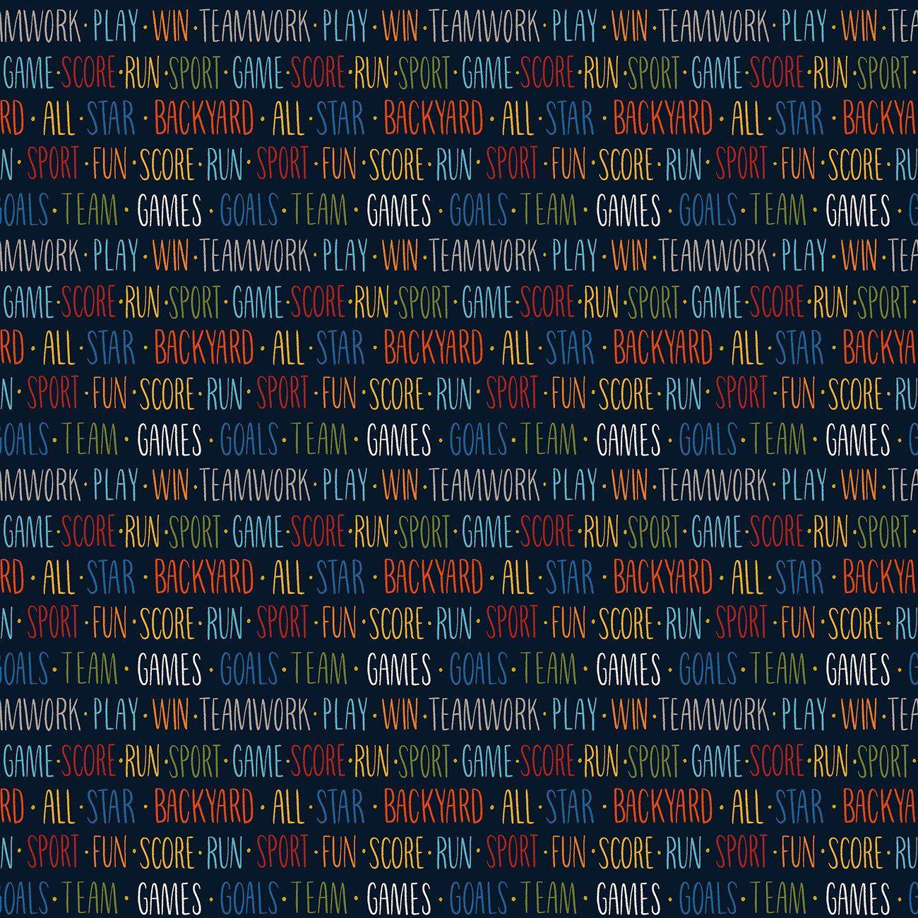 1300x1300 Backyard All Star Navy Team Spirit Fabric by Zirkus Design Miller Fabrics. My Favorite Quilt Store