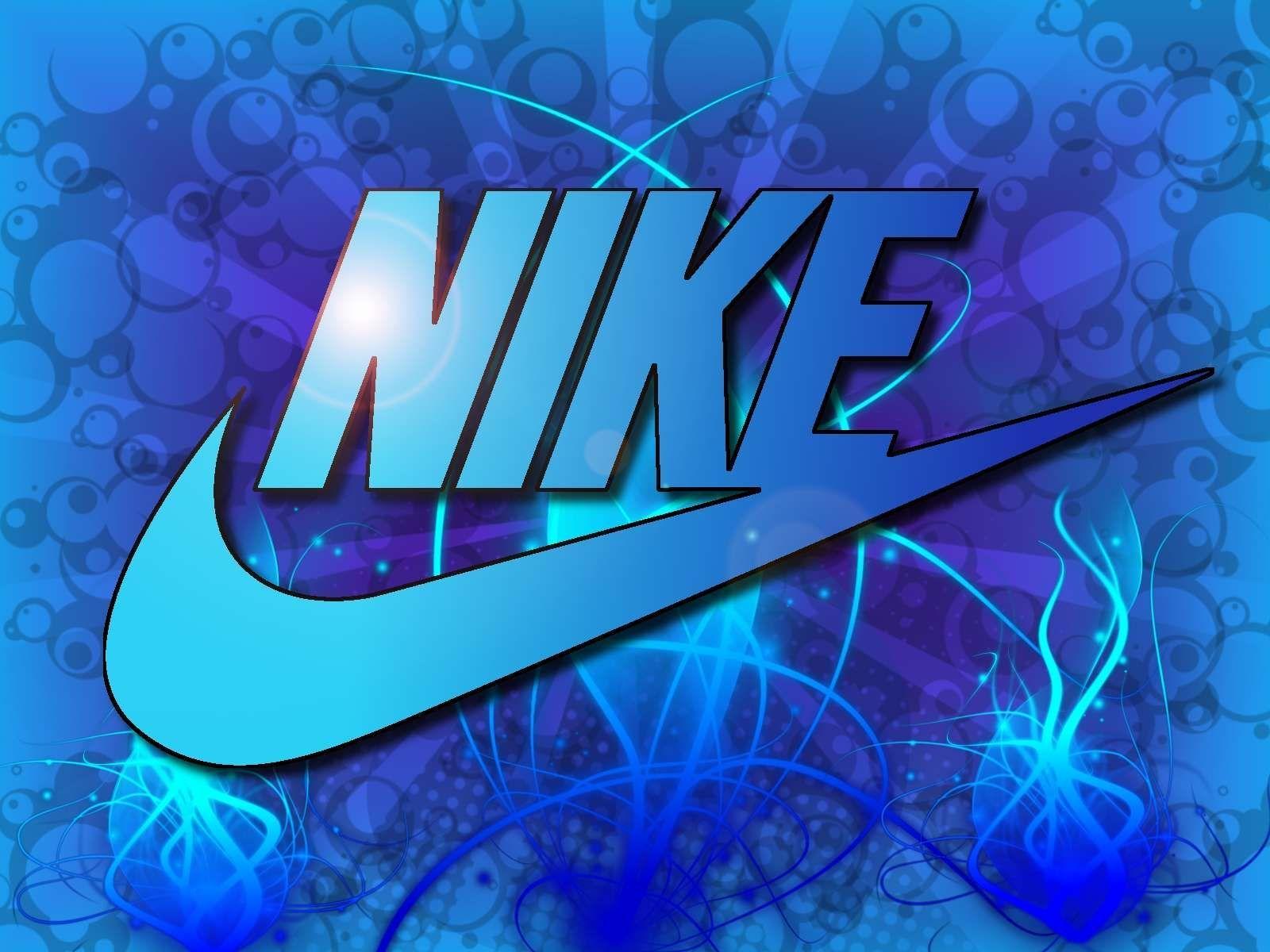 neon blue nike logo
