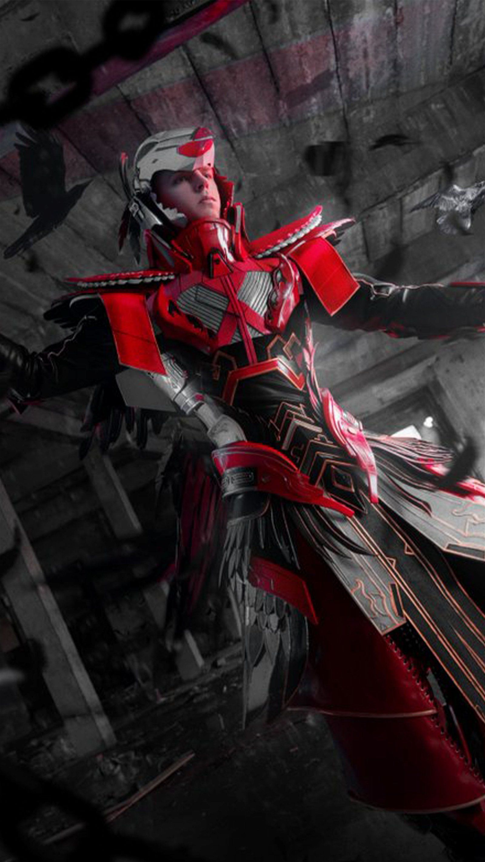 1600x2844 Blood Raven X Suit Pubg Wallpaper Download
