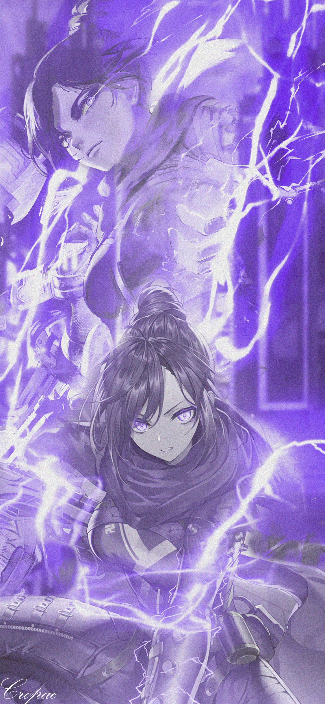 1125x2436 Wallpaper Wraith Apex legends edit by Cropac, drawings of the game Apex Legends (their respective credits)