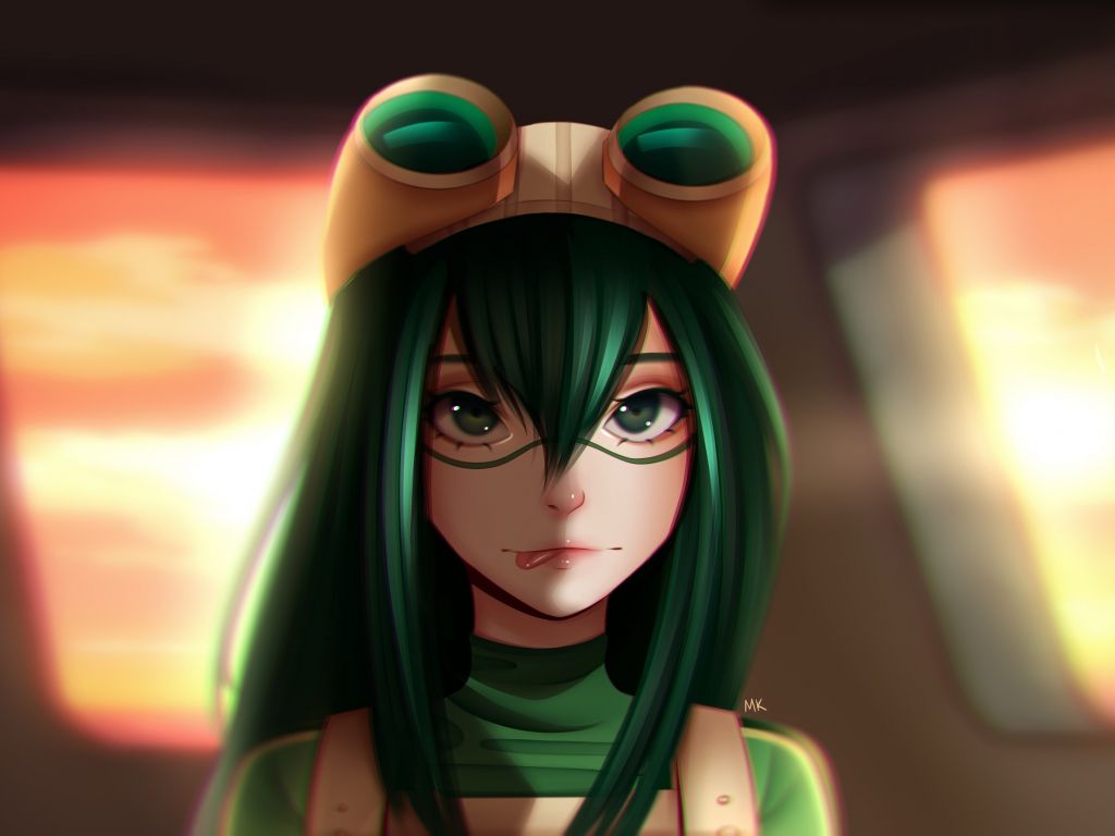 1024x768 Wallpaper my hero academia, tsuyu asui, cute, anime girl desktop wallpaper, HD image, picture, background, 461133