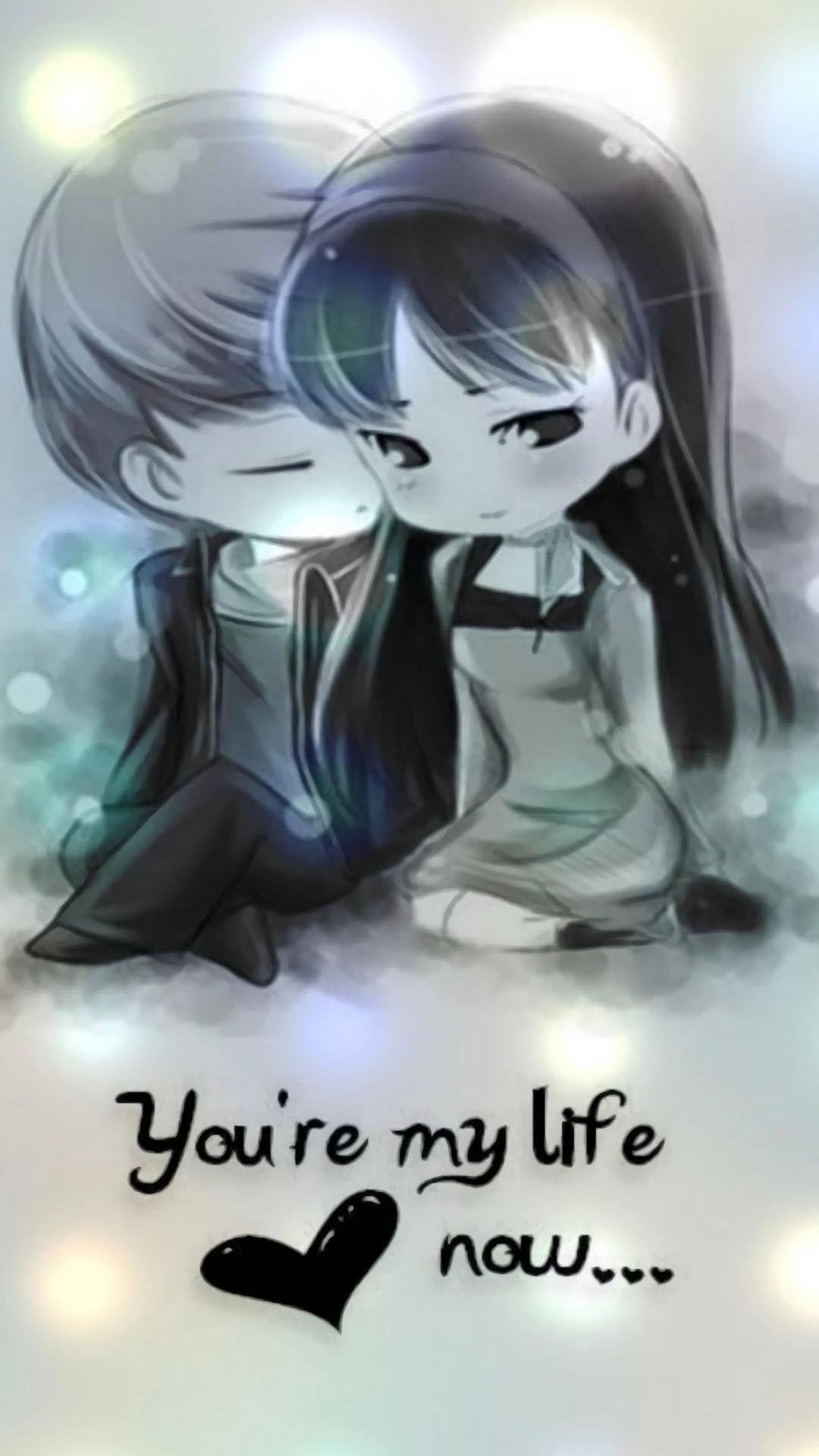 1080x1920 Cute cartoon couple Wallpaper Download