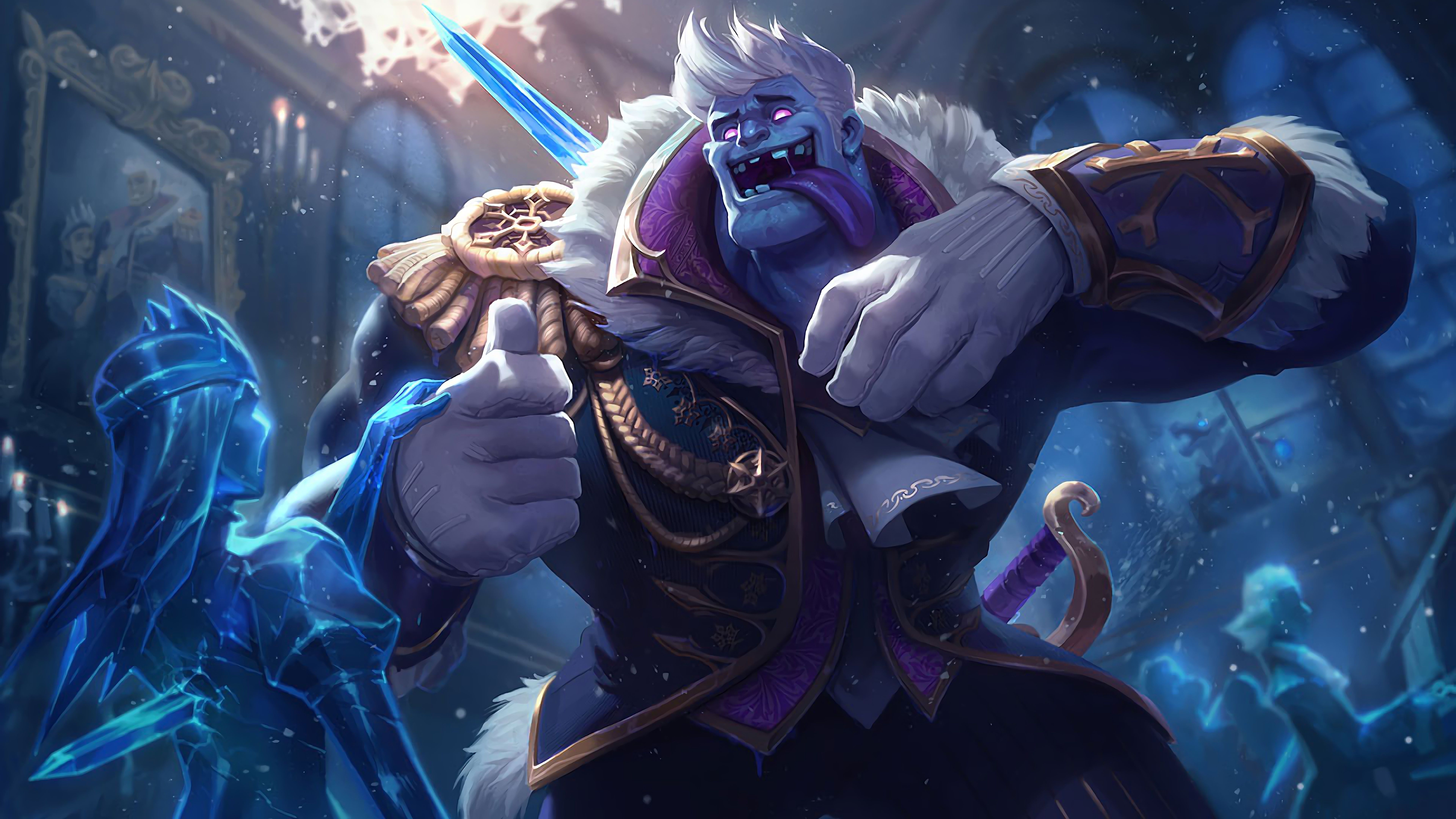 7680x4320 Frozen Prince Mundo LoL League of Legends lol Snowdown of Legends, league of leg. League of legends, Lol league of legends, Campeões de league of legends