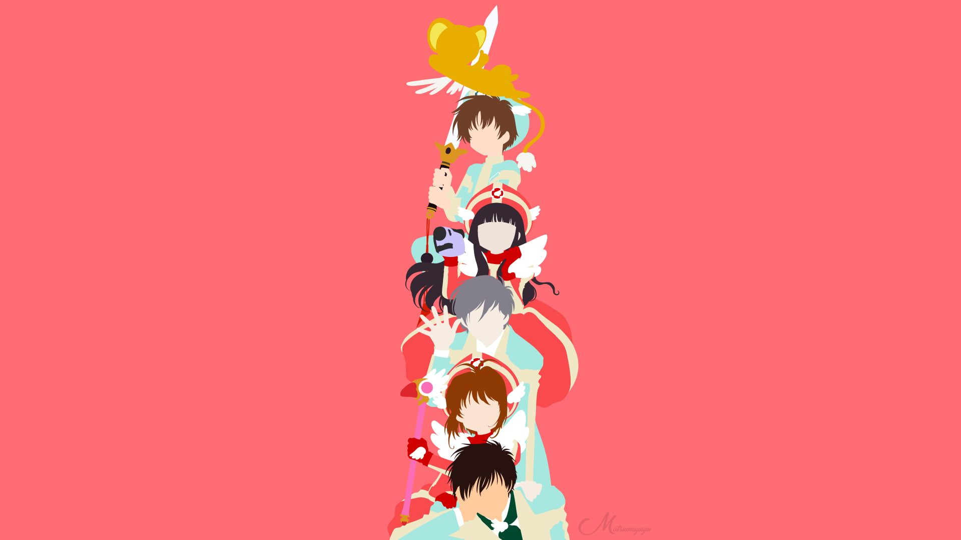 1920x1080 Anime Cardcaptor Sakura Keroberos (Card Captor Sakura) #Minimalist Sakura Kinomoto Syaoran Li Tomoyo Daidouji Toya Kinomot. Cardcaptor sakura, Cardcaptor, Sakura