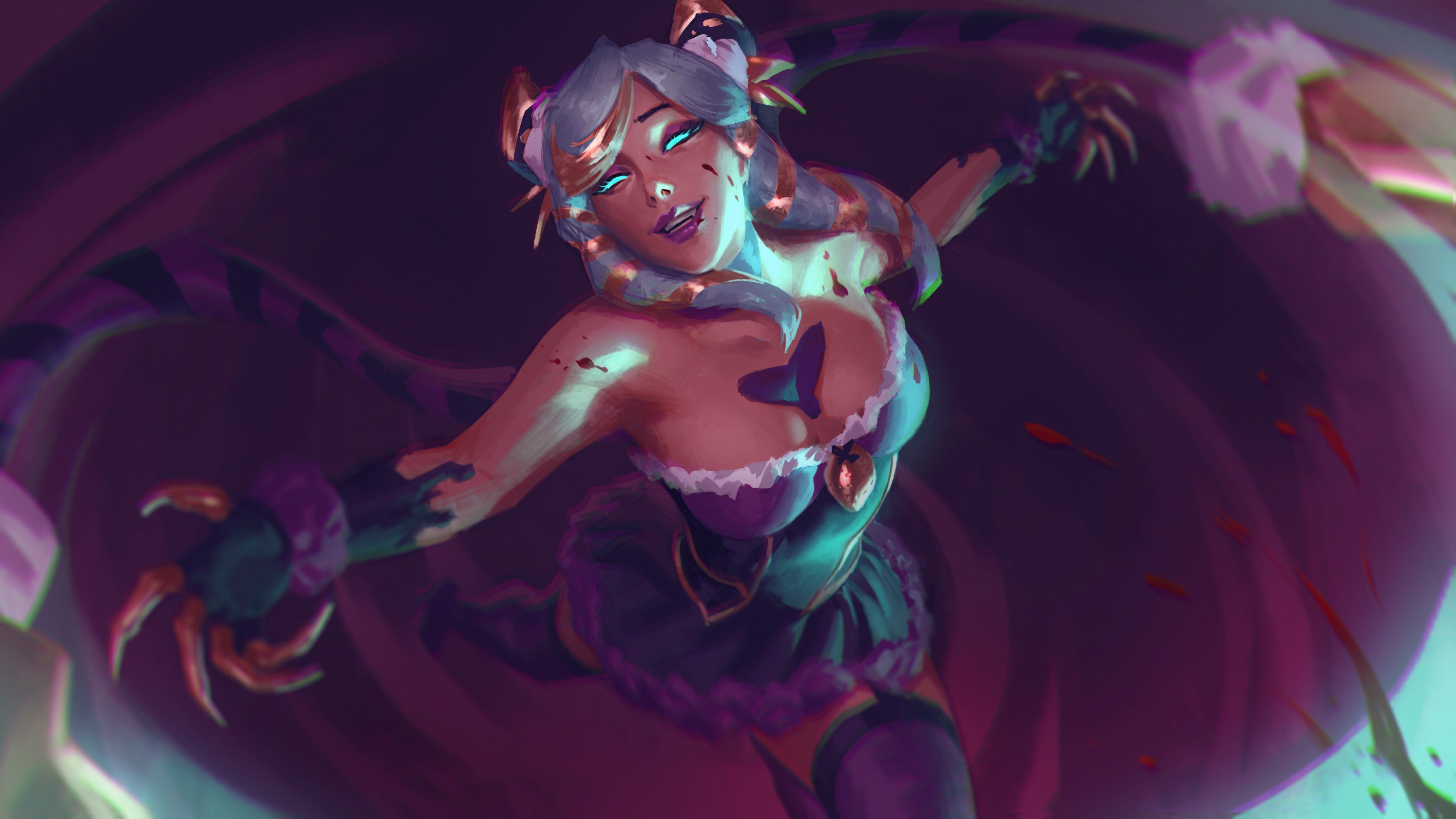 4096x2304 Anninosart on X: Sugar rush Evelynn fanart in my favorite chroma! / X