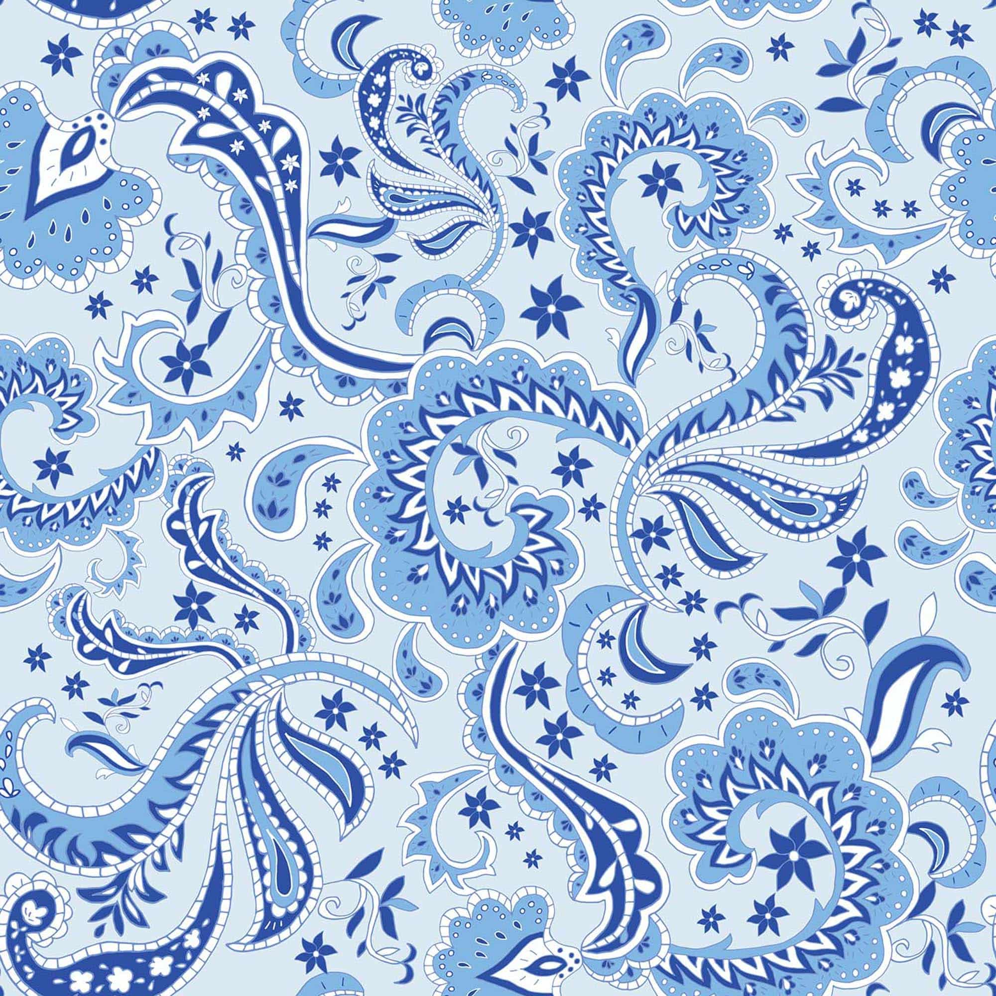 2000x2000 Blue Paisley Wallpaper And Stick Or Non Pasted