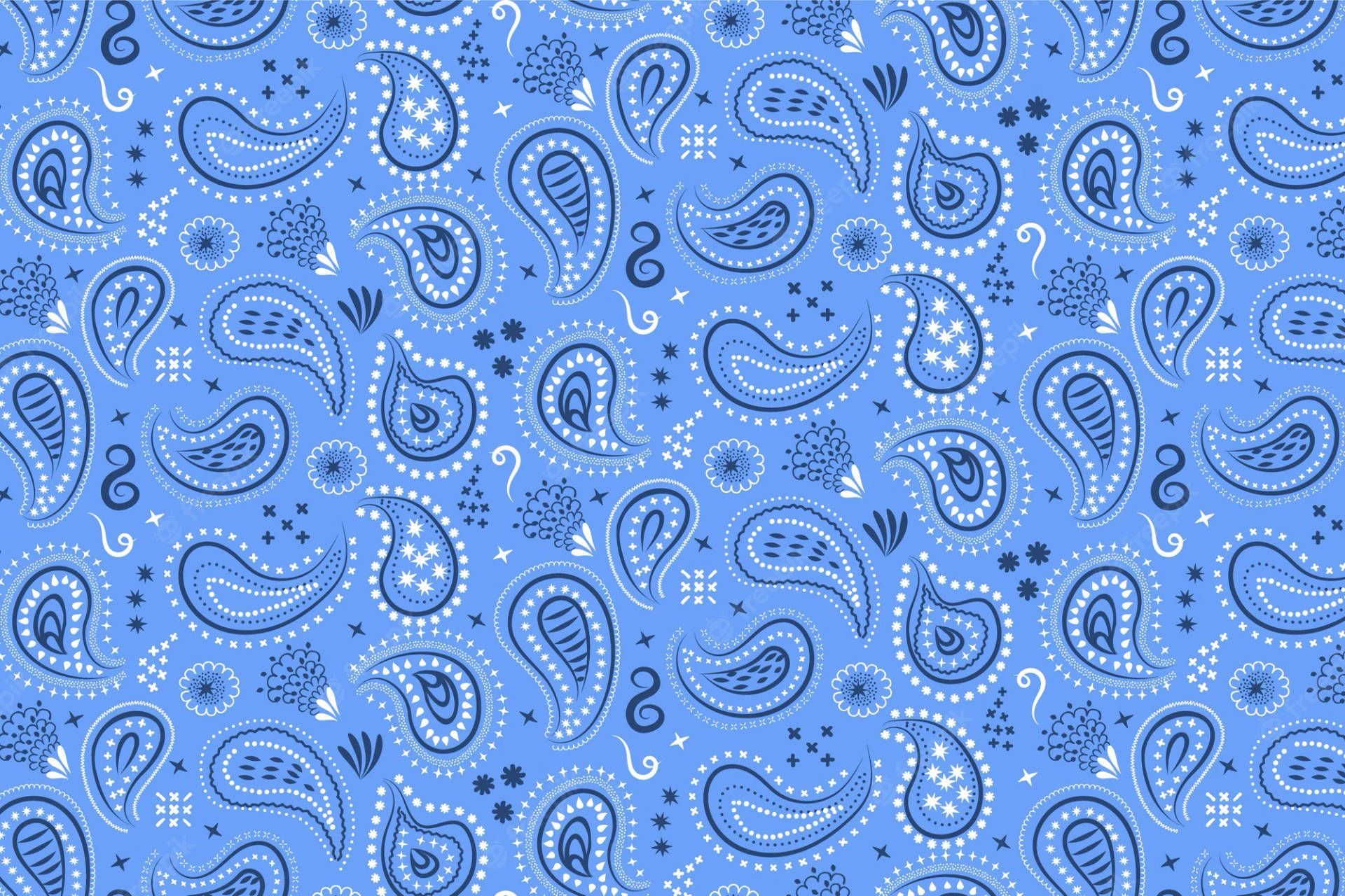 1920x1280 Download Aesthetic Blue Paisley Print Wallpaper