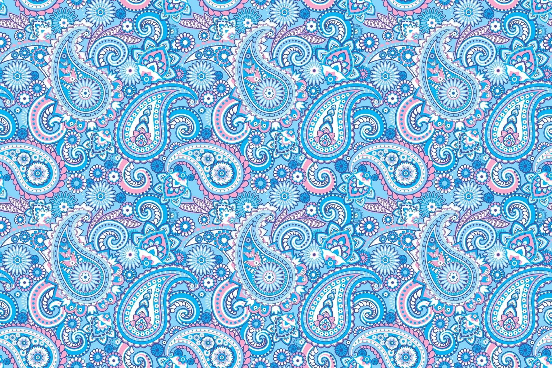 1920x1280 blue, pink, and white paisely illustration #pattern #patterns #texture #blue #pink P #wallpaper #hdwallpap. Blue floral wallpaper, Pattern wallpaper, Pattern