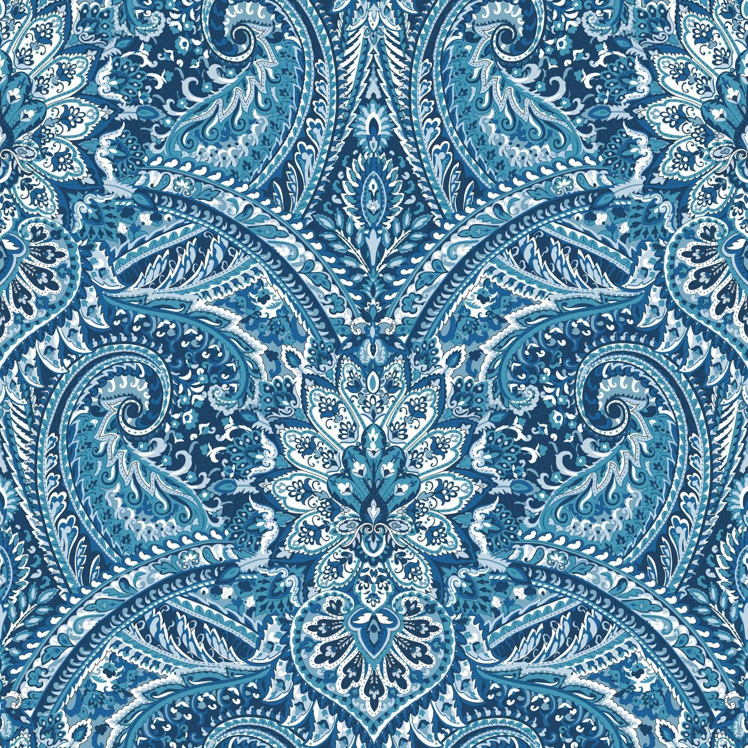 1500x1500 Waverly 28.18 Sq Ft Blue Vinyl Floral Self Adhesive Peel And Stick Wallpaper In The Wallpaper Department At