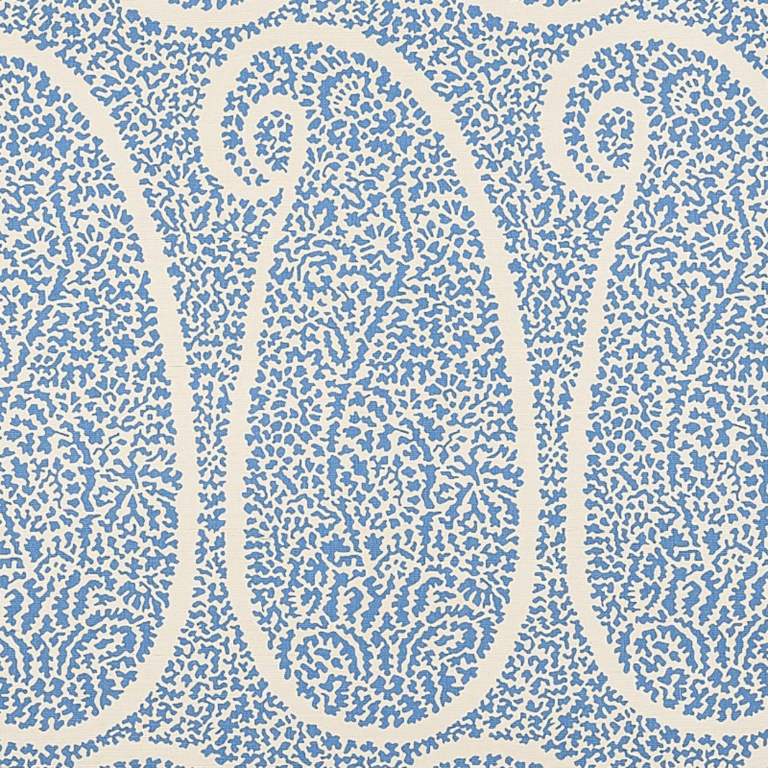 1100x1100 Schumacher Ambala Paisley Sisal Wallpaper in Bright Blue