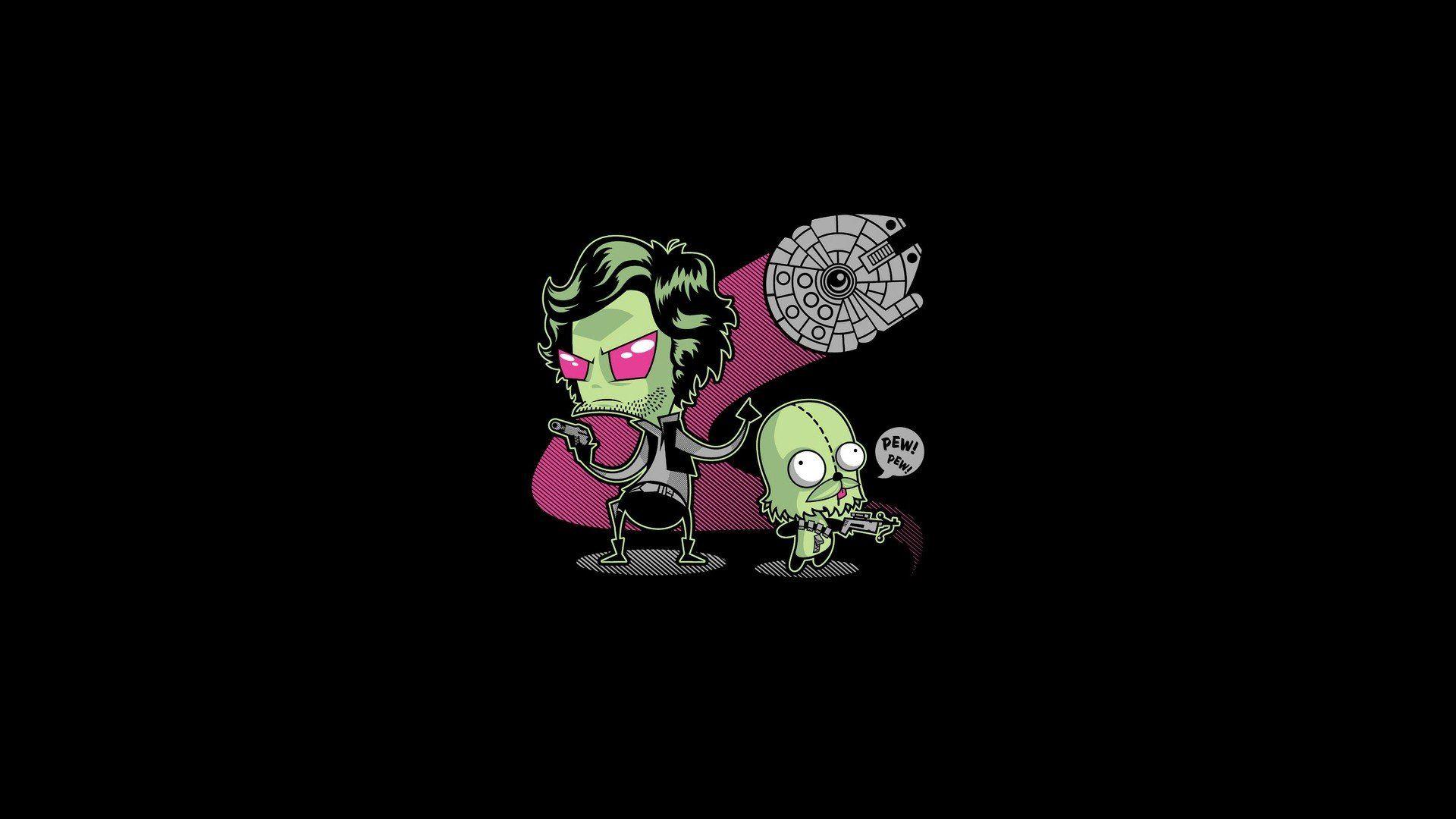 1920x1080 abstract, Star, Wars, Minimalistic, Invader, Zim, Darth