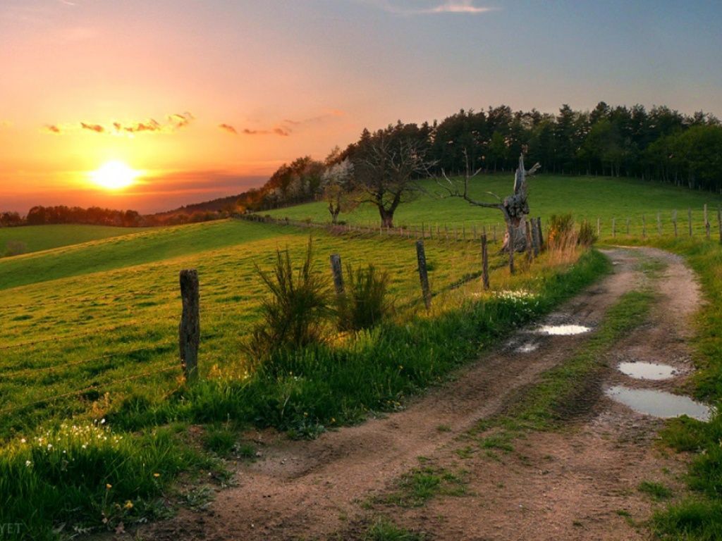 1024x768 Village Road wallpaper. Scenery, Beautiful landscapes, Beautiful roads