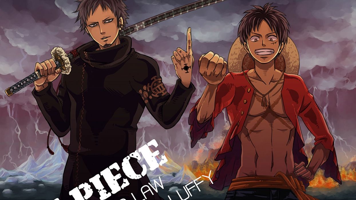 1244x700 Law and Luffy One Piece Anime wallpaperx1080