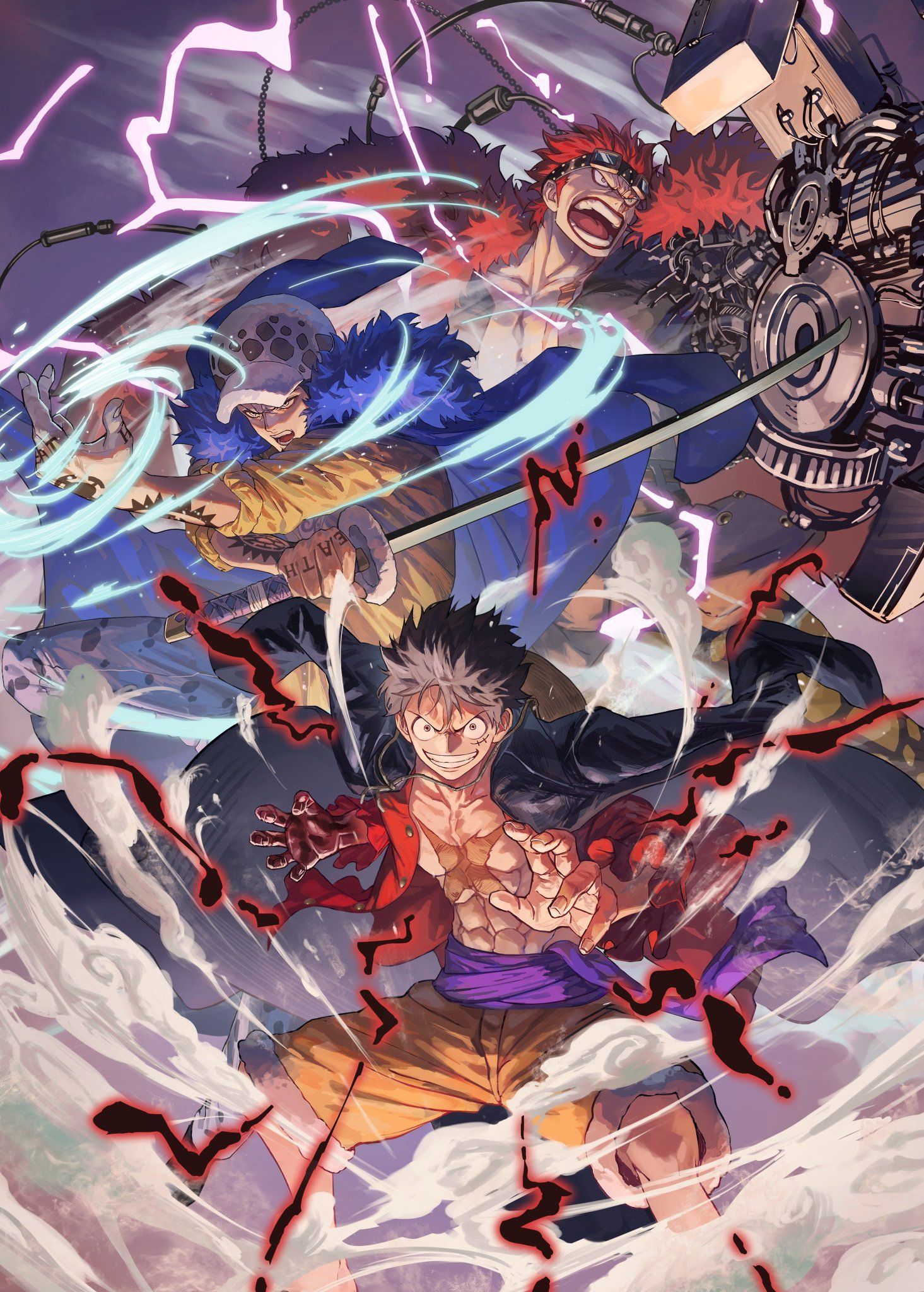 1465x2048 ً on X: new kid, law and luffy card! #ONEPIECE / X