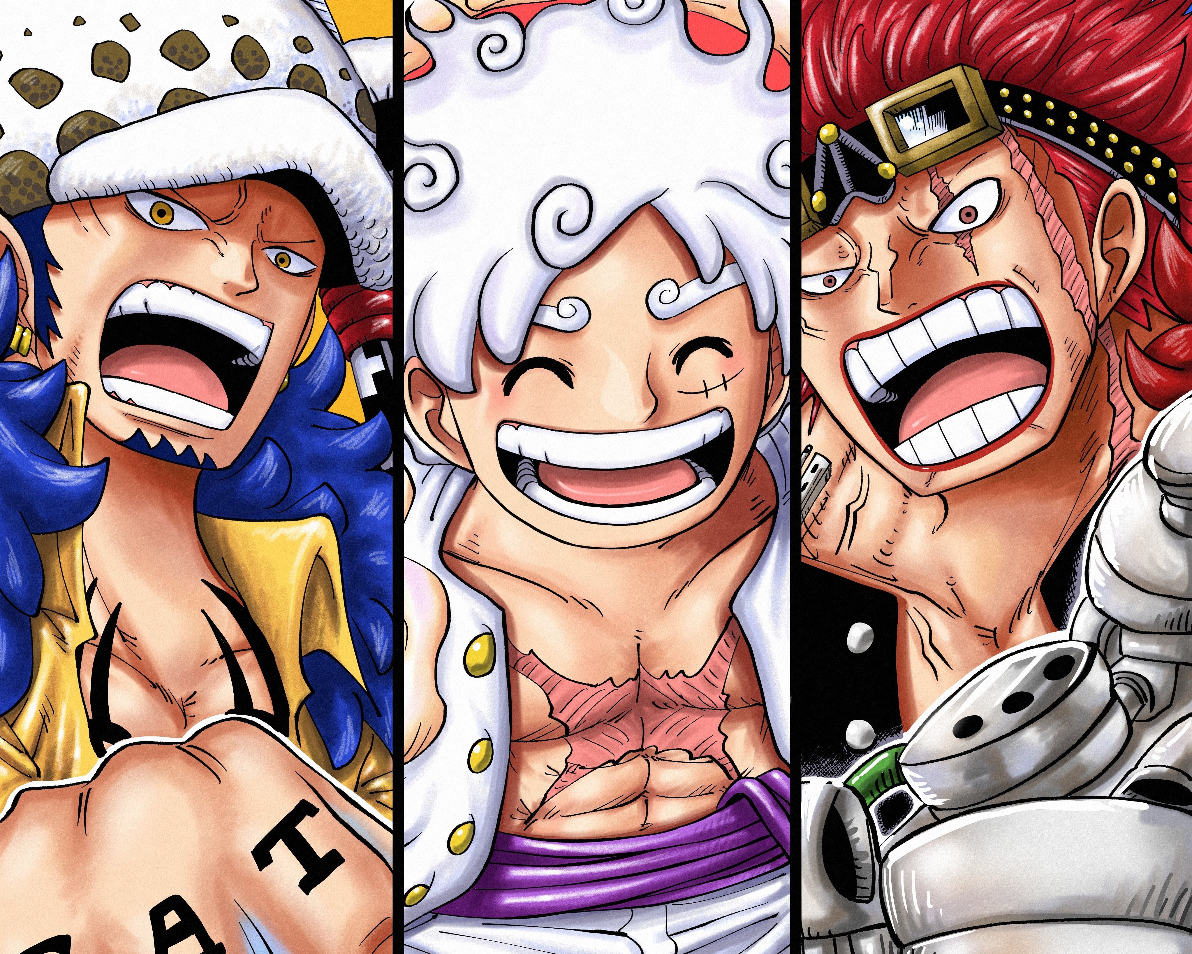 4091x3272 Anime one piece monkey d luffy trafalgar law eustass Custom Gaming Mat Desk
