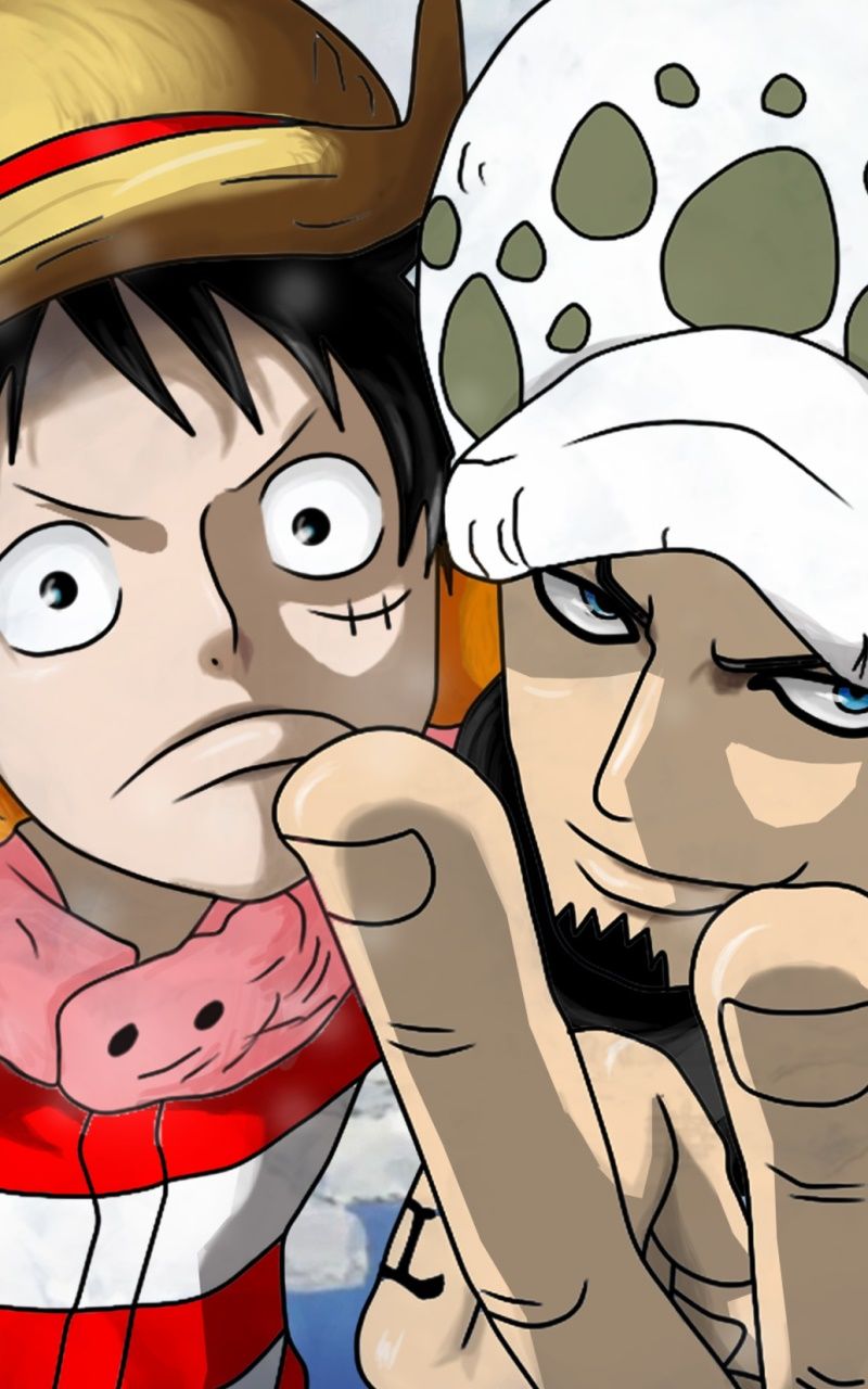 800x1280 Anime One Piece, Trafalgar Law, Monkey D. Luffy, 800x1280 Phone HD Wallpaper